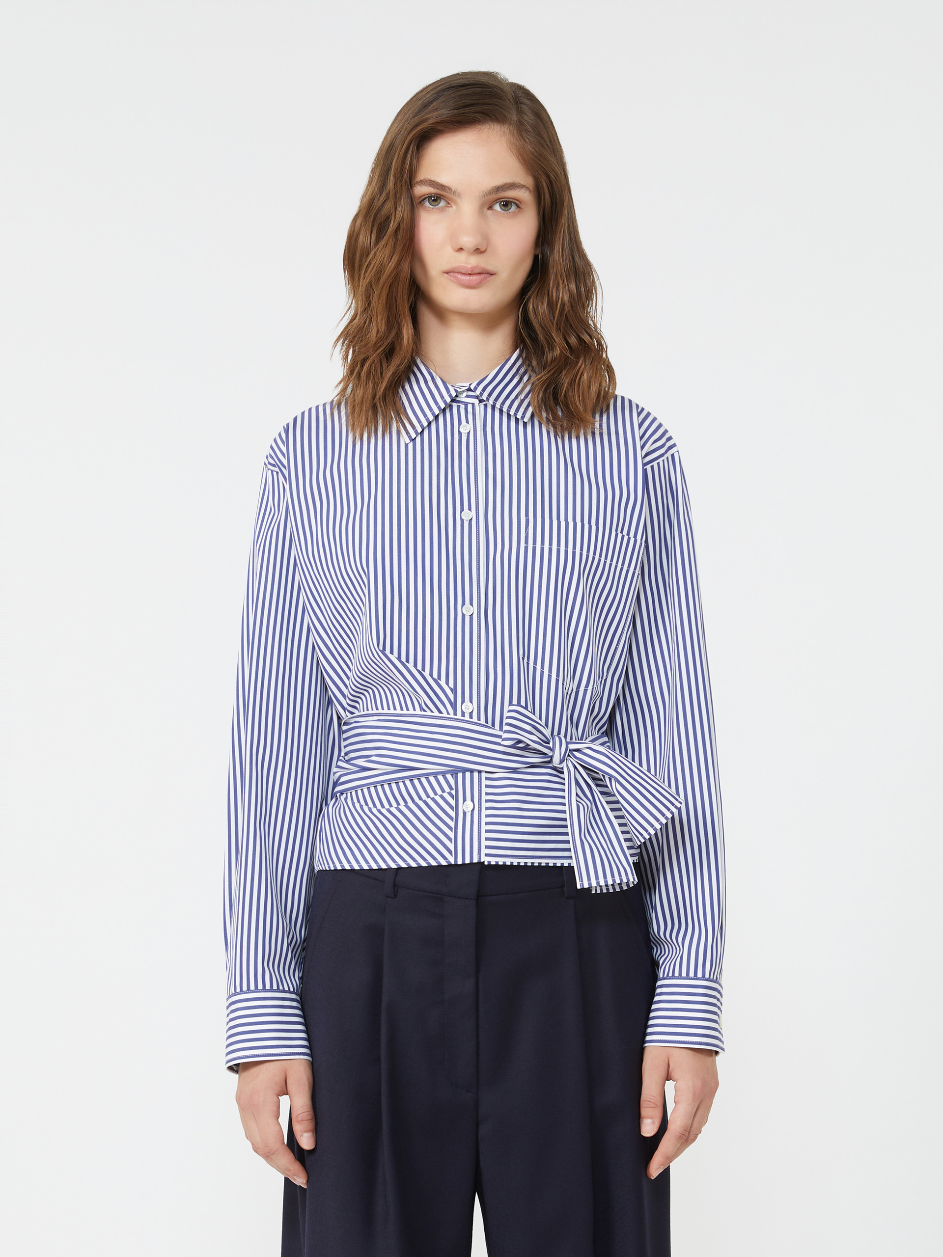 FRESCO Draped cotton shirt - 3