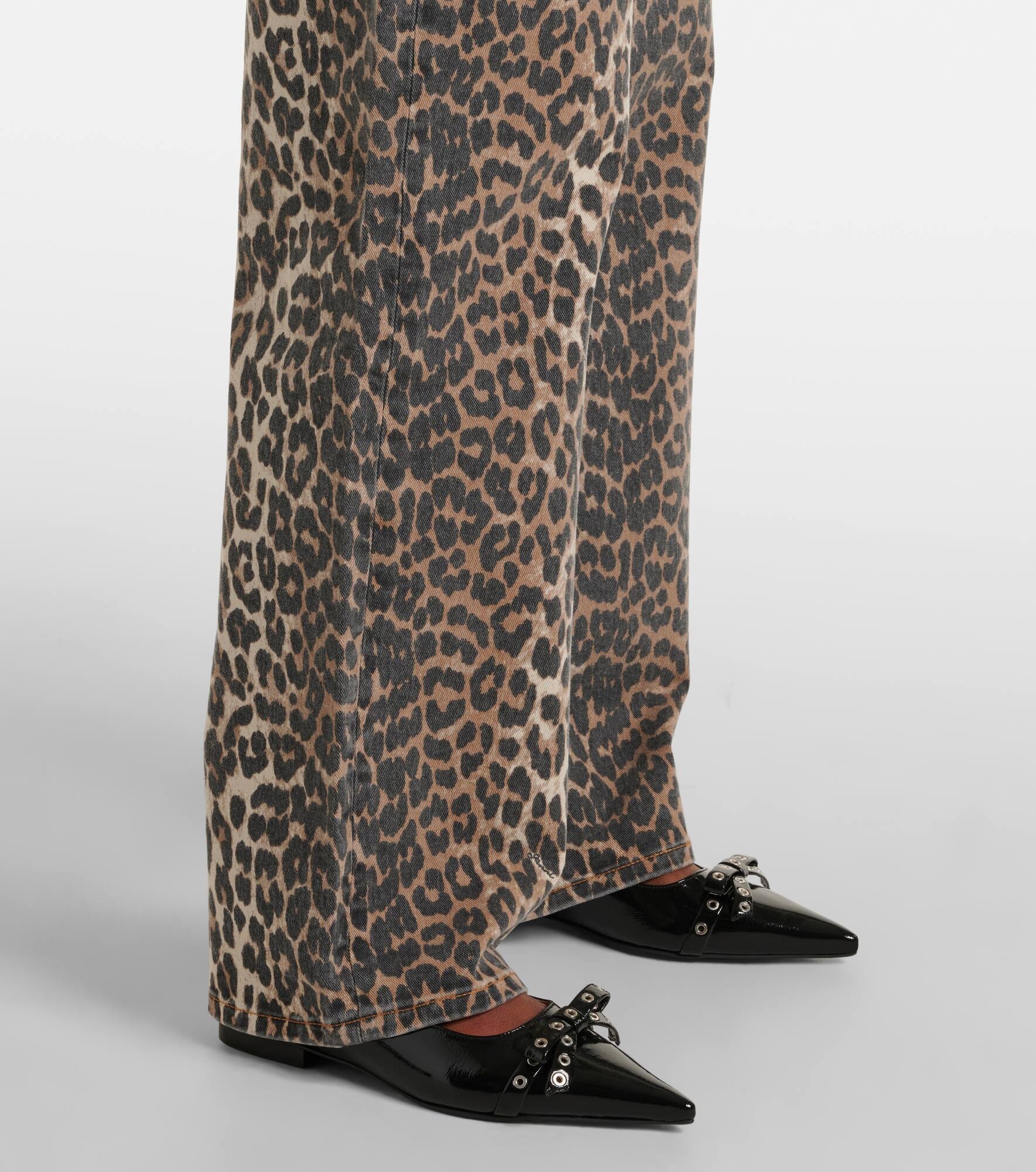 Izey leopard-print straight jeans - 5