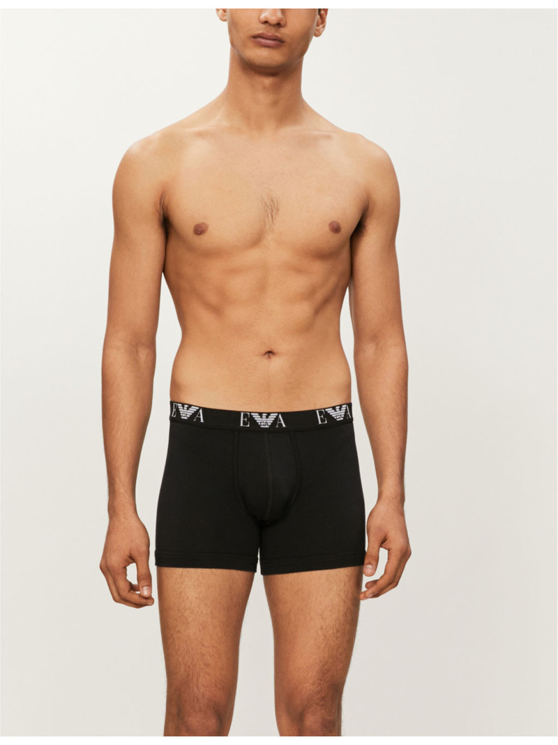 EMPORIO ARMANI Pack of two logo-detail regular-fit stretch-cotton boxers outlook