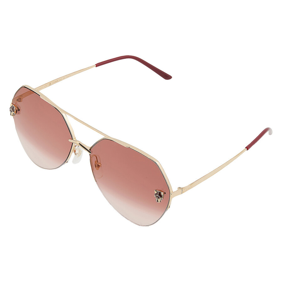 Cartier Panthere de Cartier Red Multi Treatment Pilot Ladies Sunglasses CT0355S 003 64 - 3