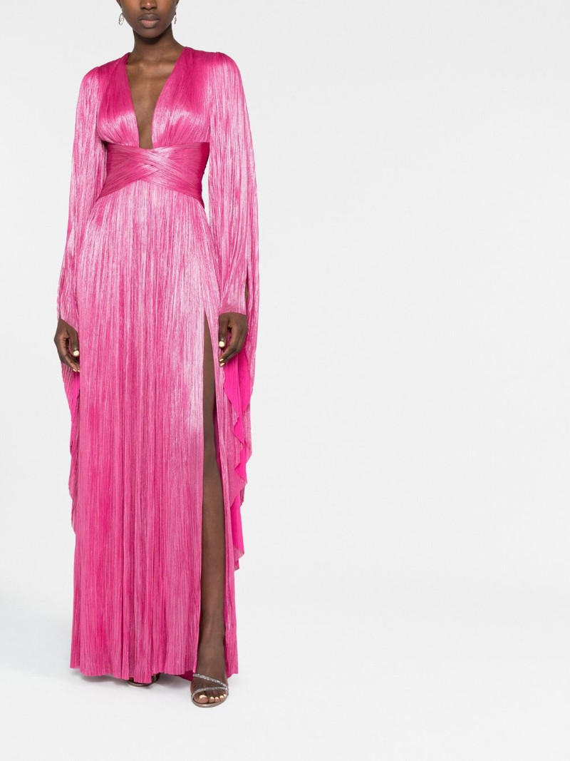 MARIA LUCIA HOHAN Crystal plung-neck side-slit gown outlook