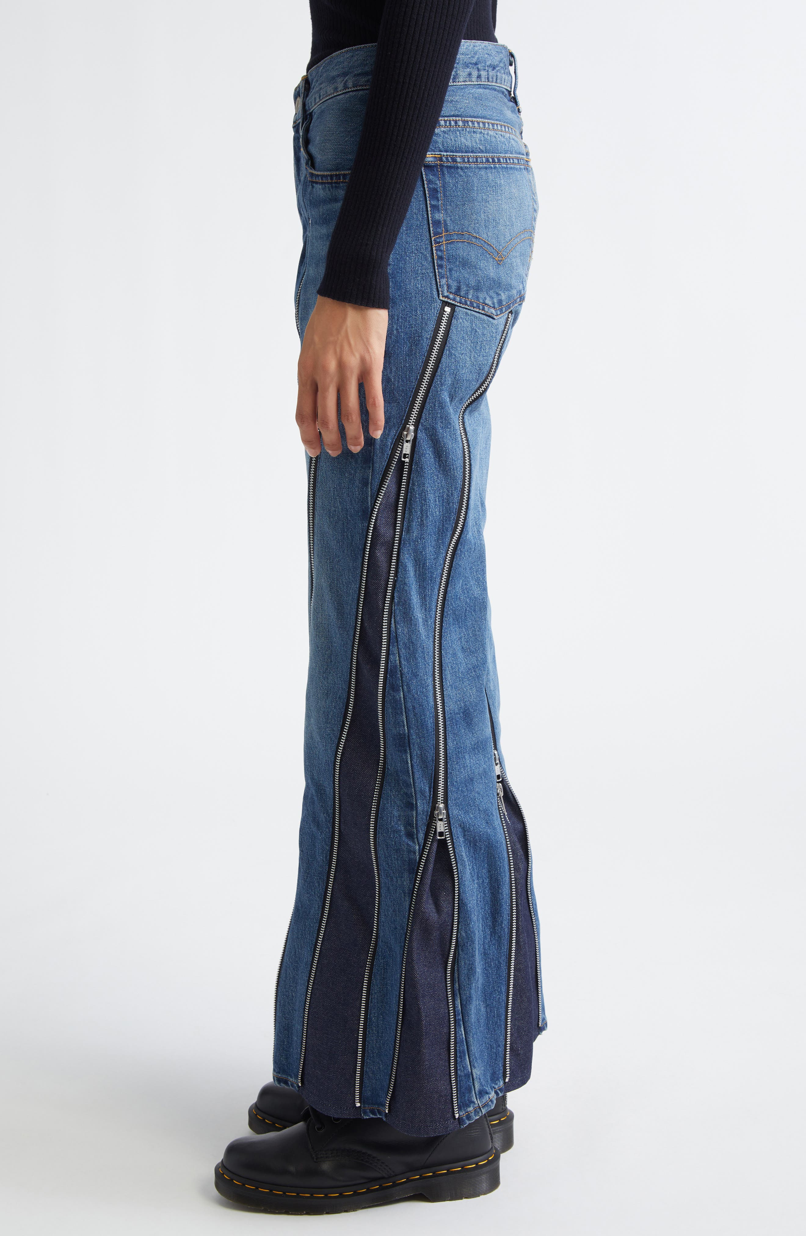 Junya Watanabe x Levi's® Zip Detail Flare Jeans in Indigo at Nordstrom - 4