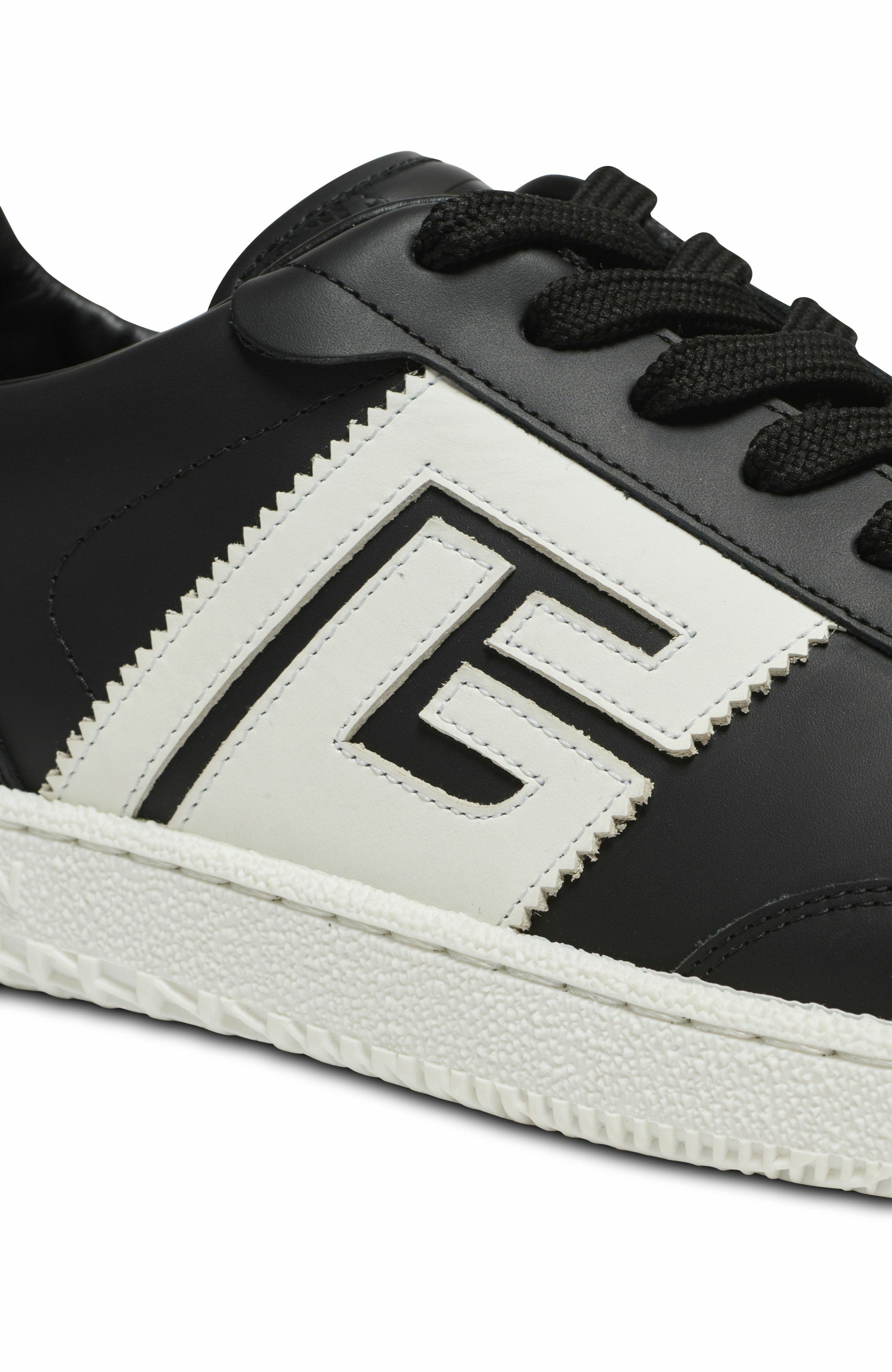 Calfskin Balmain Swan trainers in Black at Nordstrom - 9