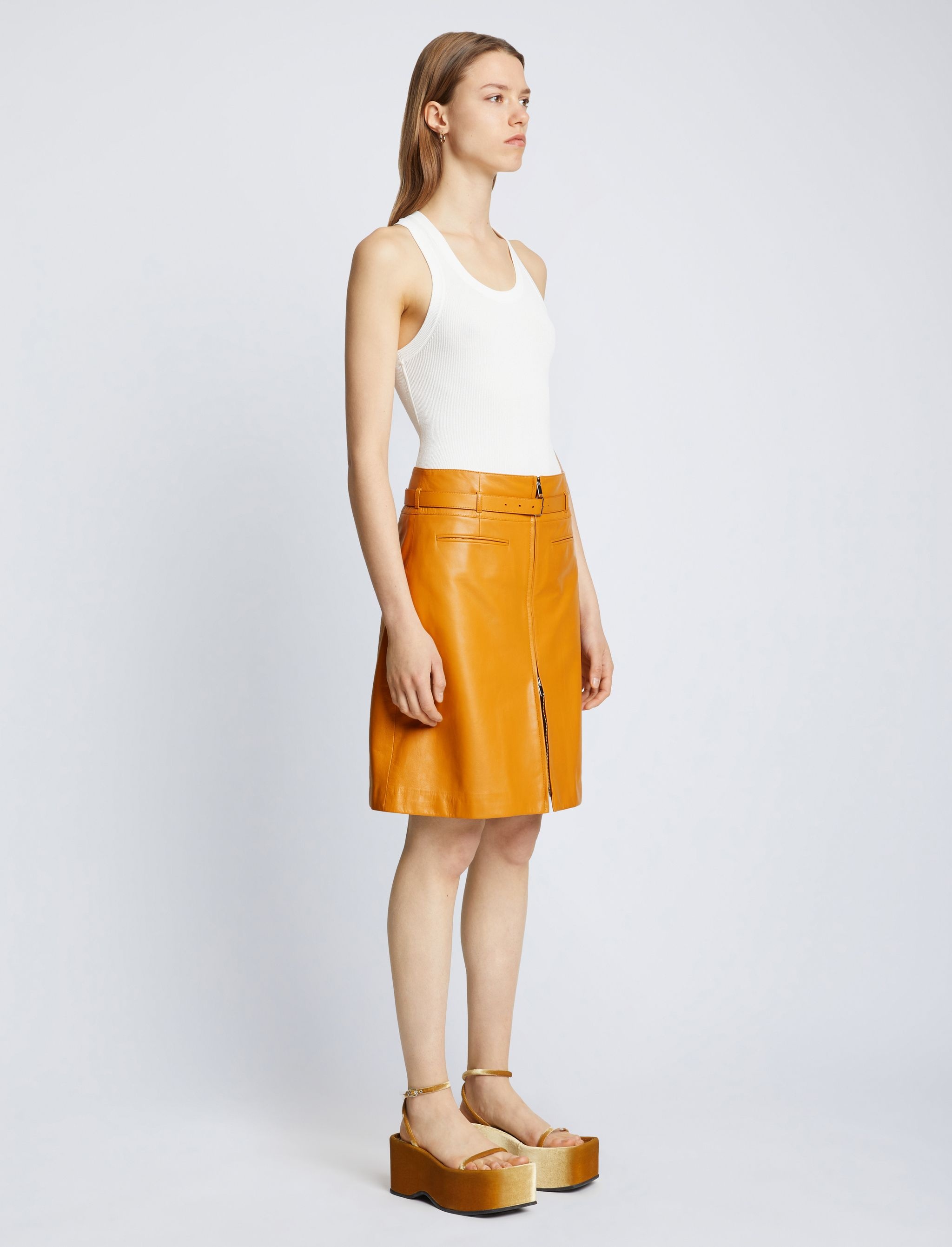 Glossy Leather Skirt - 3