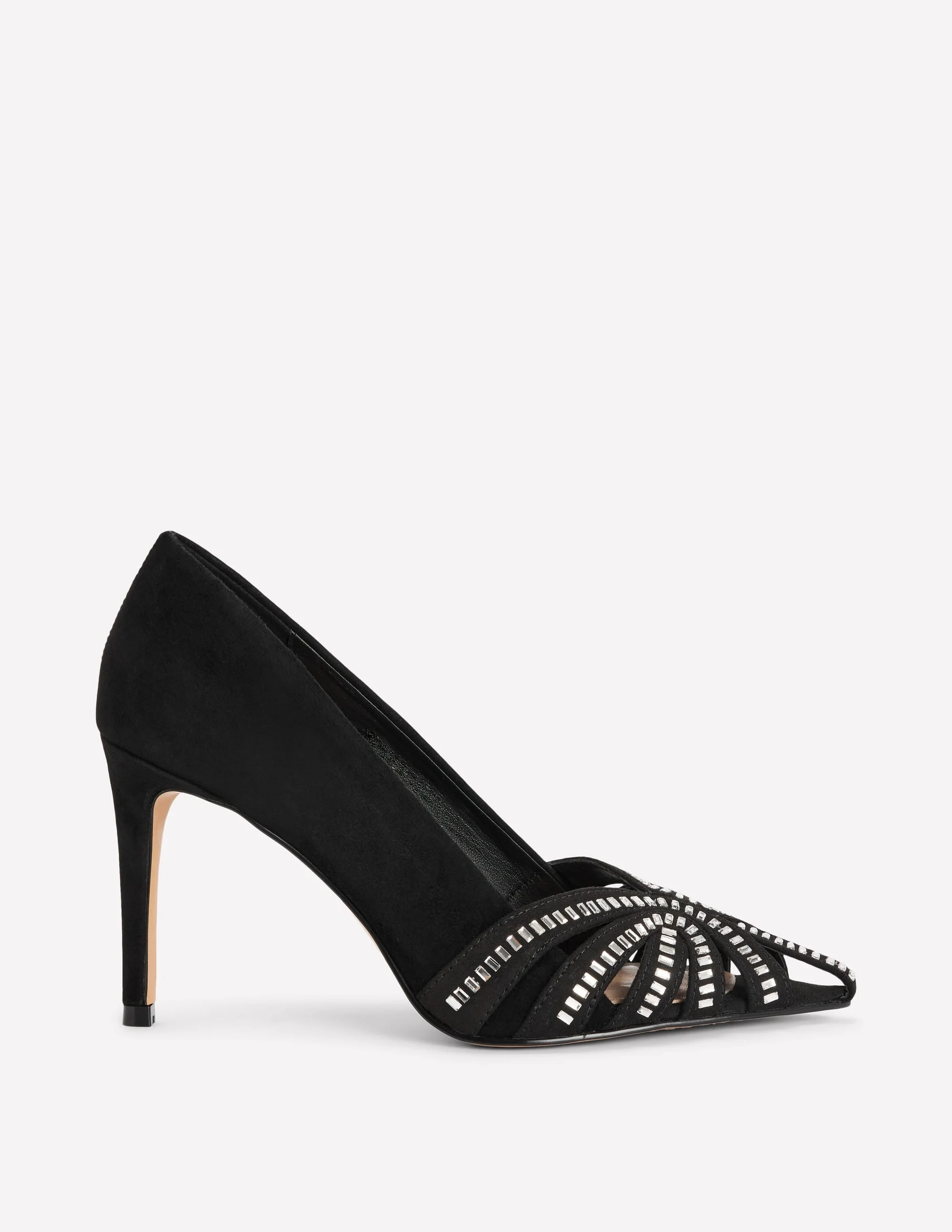 Caged Court Shoes-Black - 1