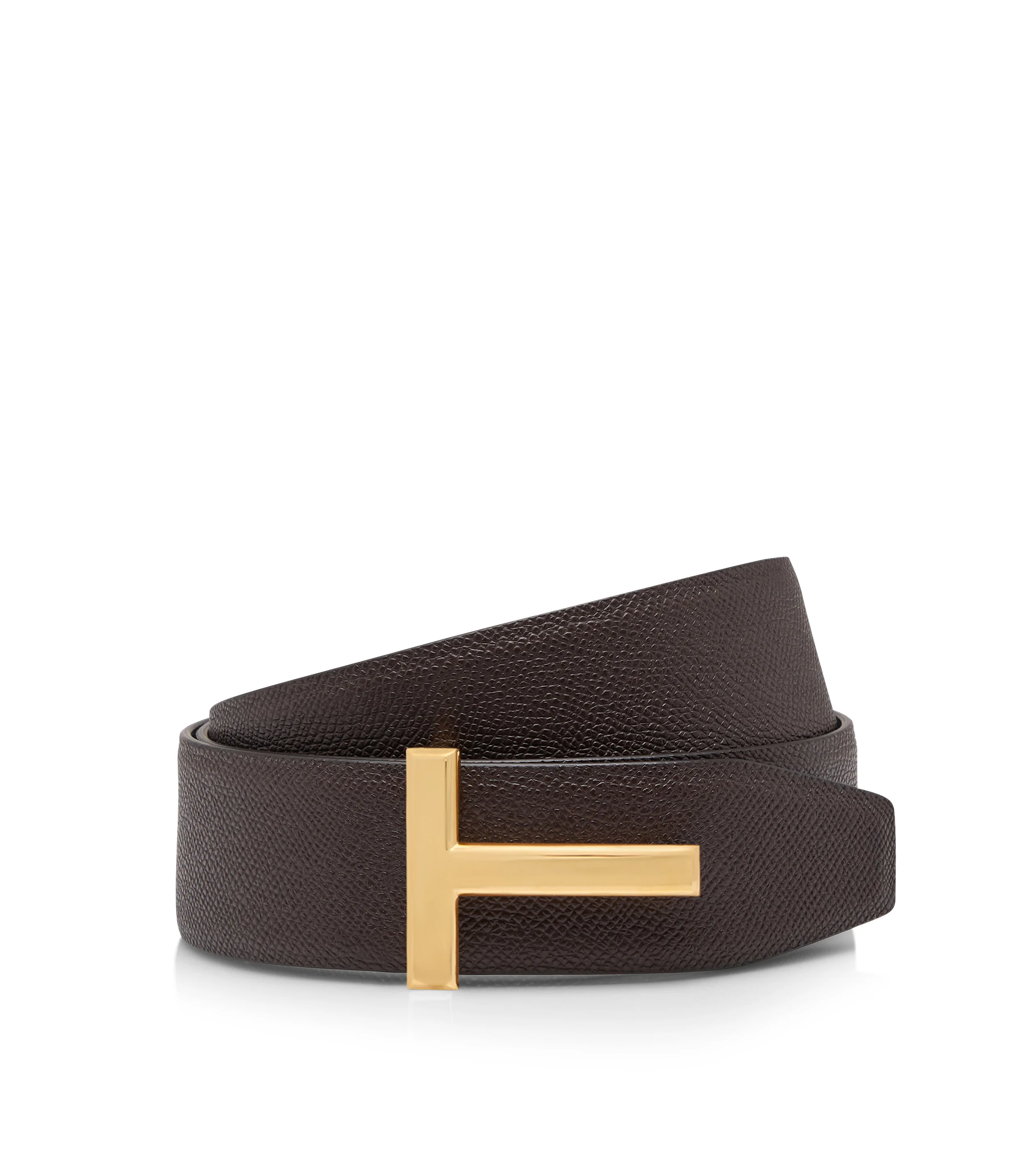 SMALL GRAIN LEATHER T ICON BELT - 1