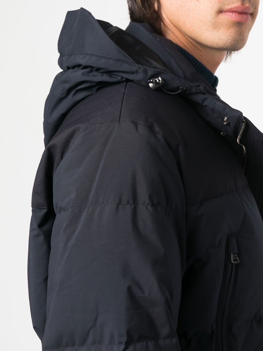 detachable-hood padded down coat - 5