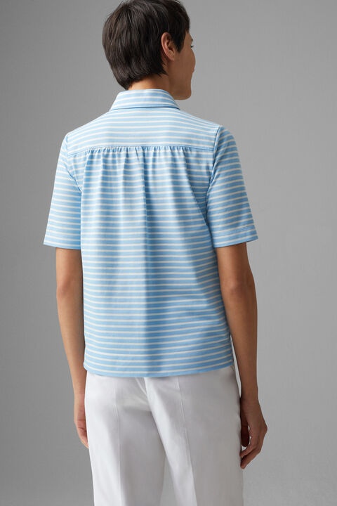 Peony Polo shirt in Light blue/White - 3