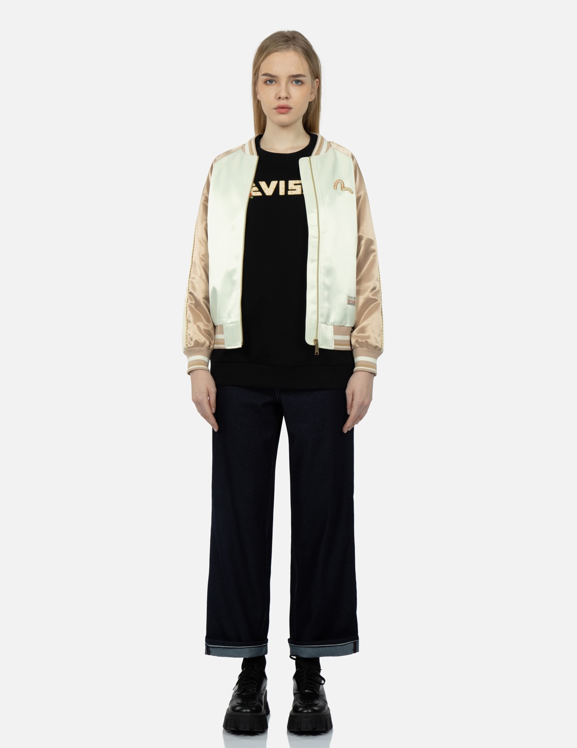 PEACOCK EMBROIDERY AND BROCADE KAMON APPLIQUÉ SOUVENIR JACKET - 6