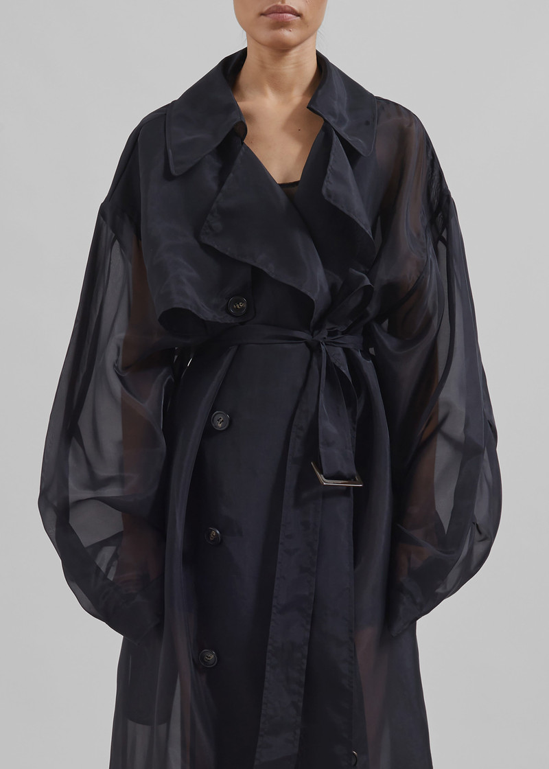 Mavis Oversized Sheer Trench - Black 5