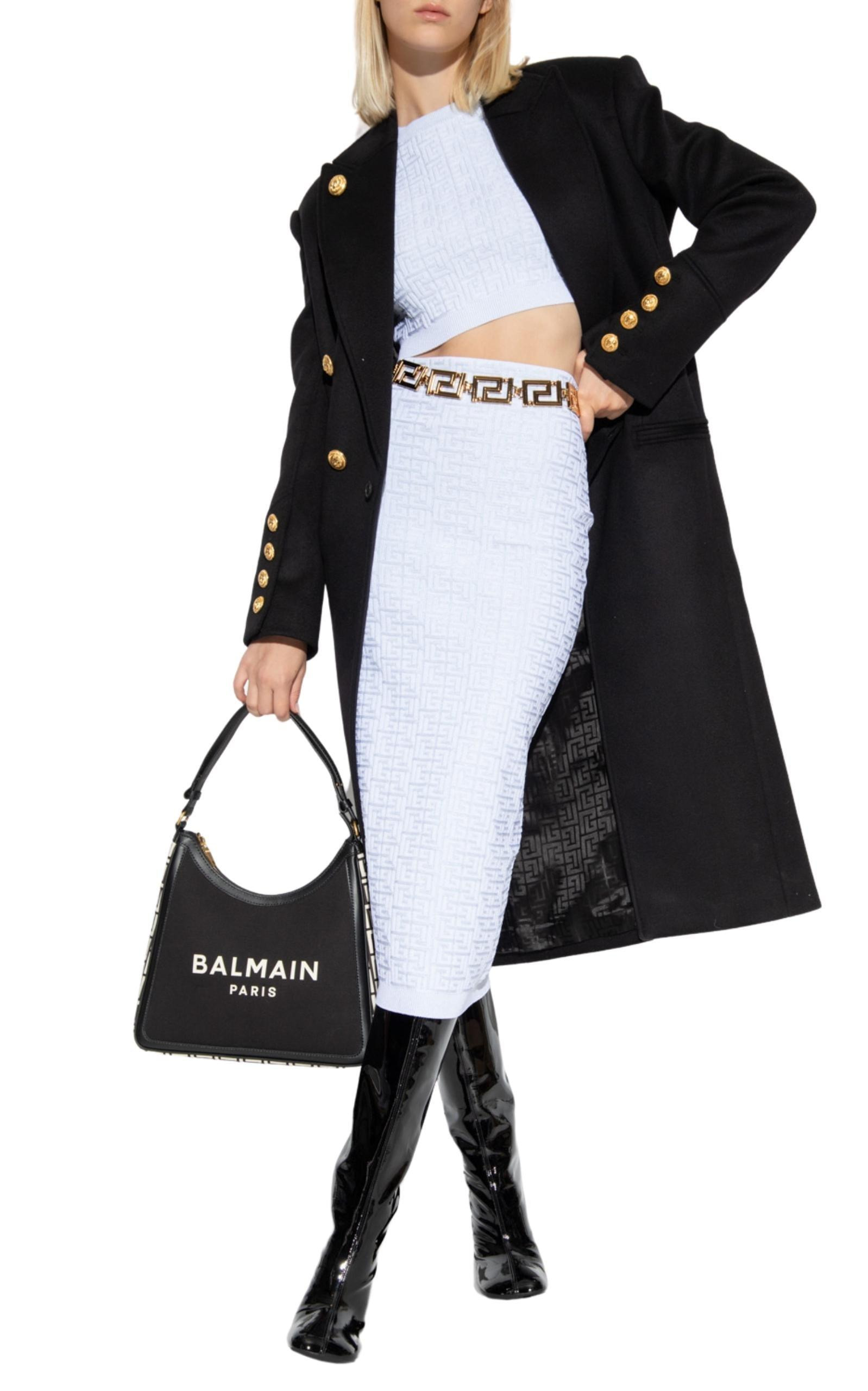 Embossed Monogram Midi Skirt - 2