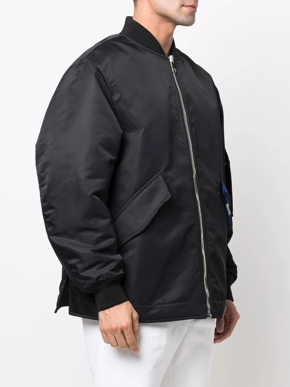 Optical logo-print bomber jacket - 3