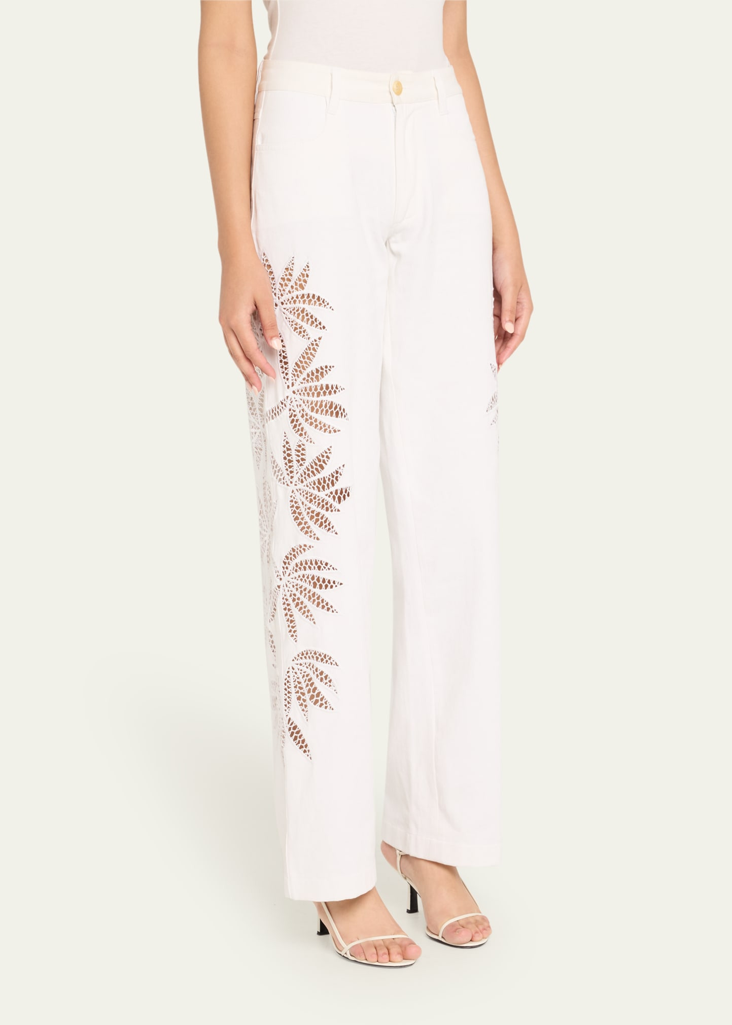 Stulla Botanical Cutout Wide-Leg Jeans - 4