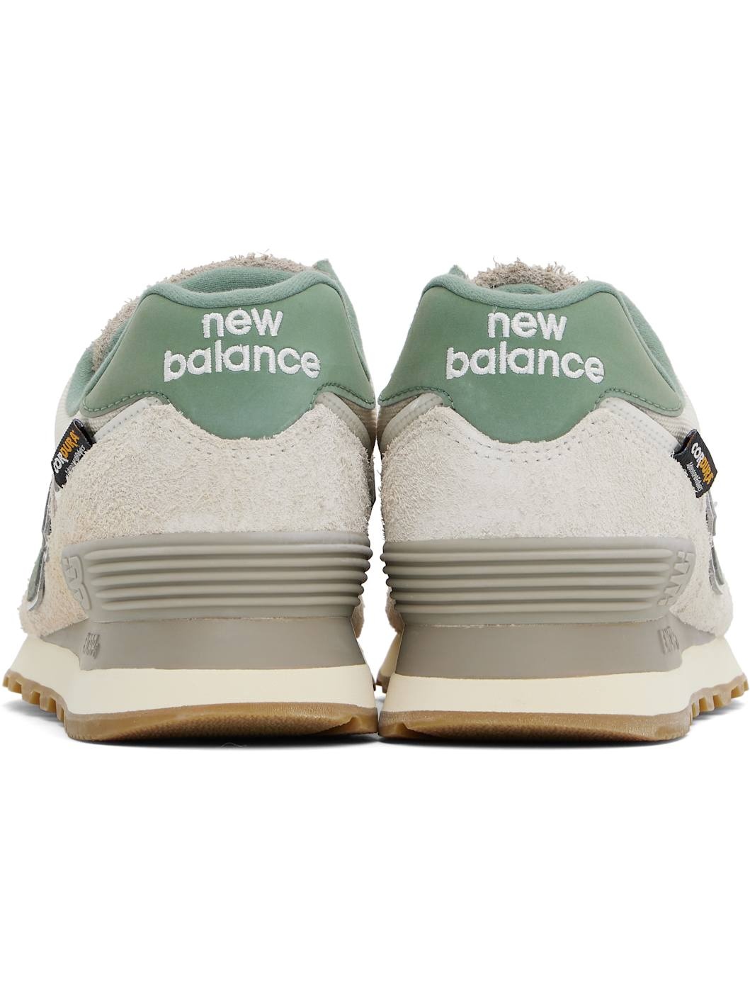 Beige & Green 574 Sneakers - 2