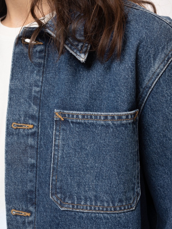 Nudie Jeans Barney Worker Jacket 90s Blue Denim | REVERSIBLE