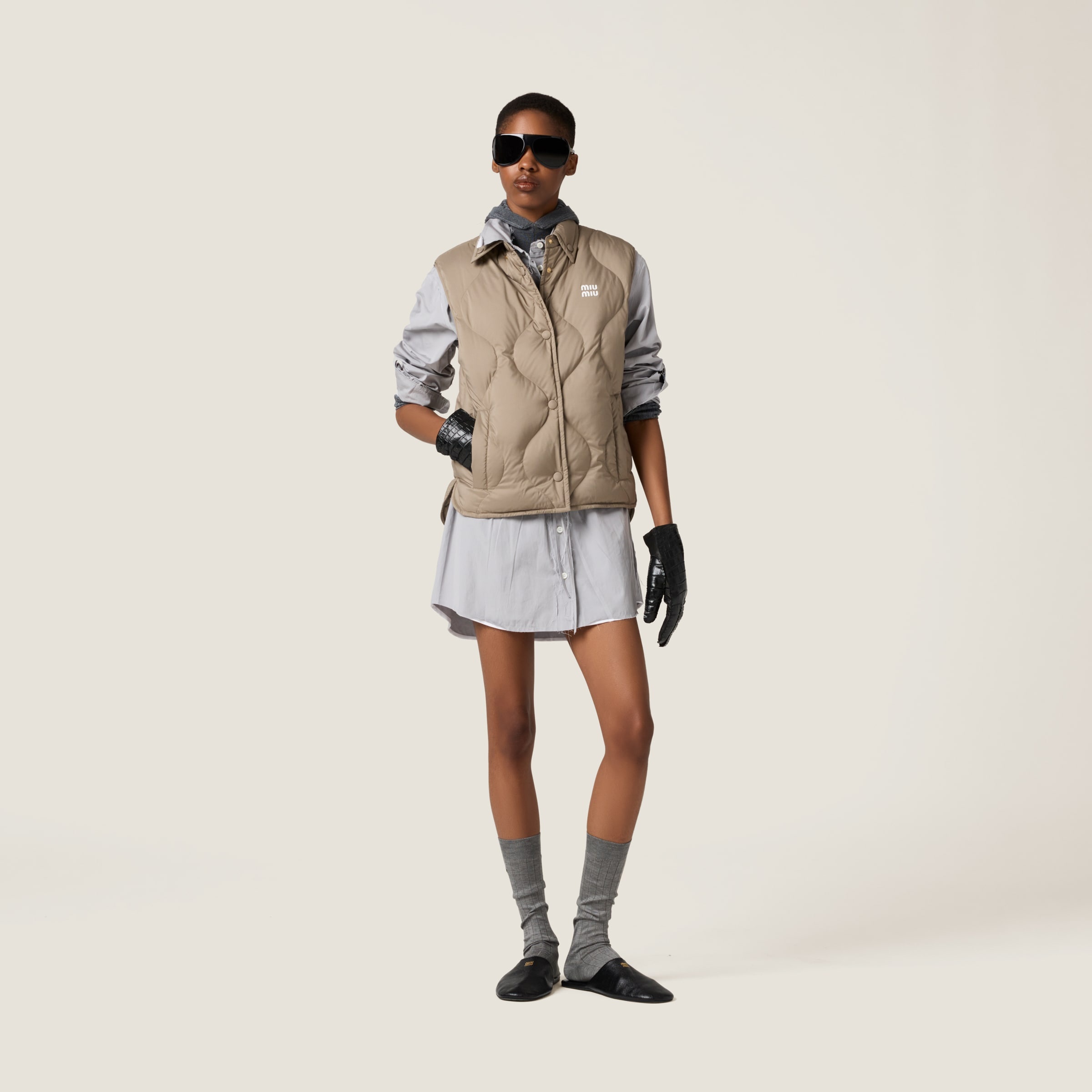 Technical pongee down vest - 2