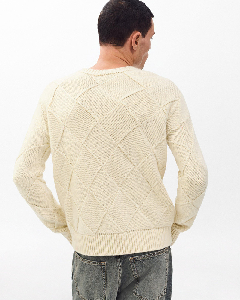 Hand-Knit Entrelac Wool Sweater 6