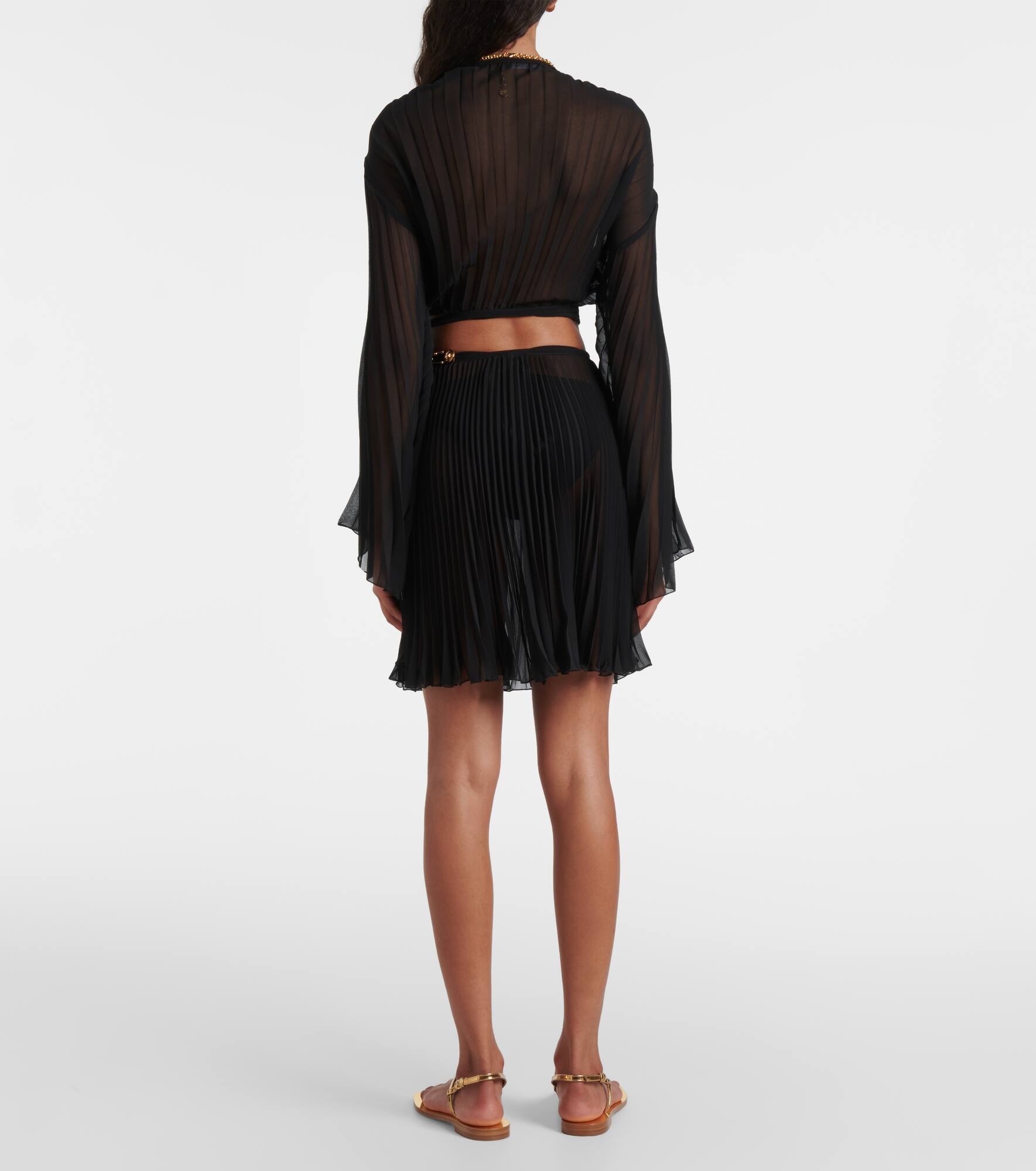 Safety Pin pleated beach cover-up - 3