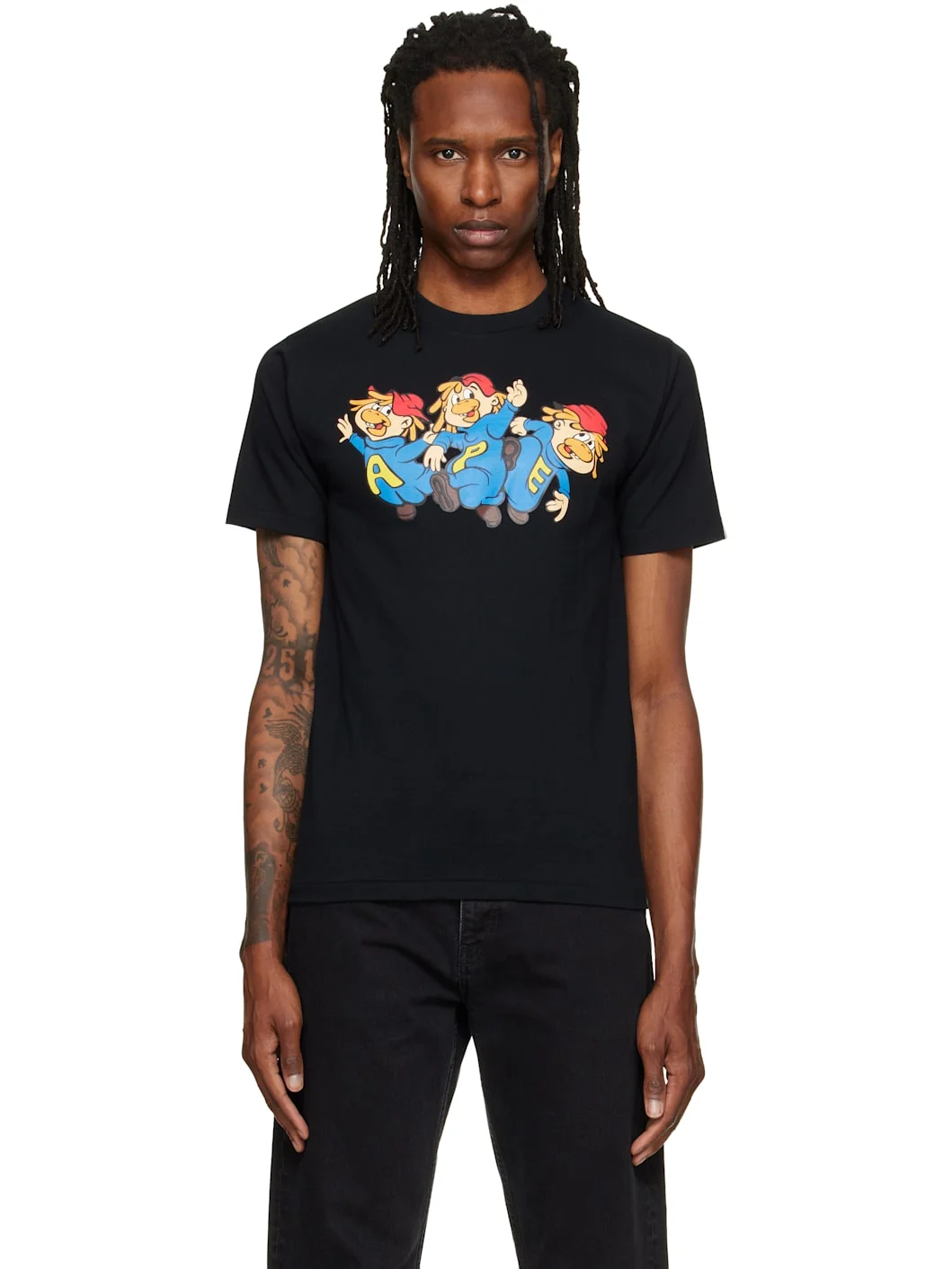 Black 'Chimpy Trio' T-shirt - 1