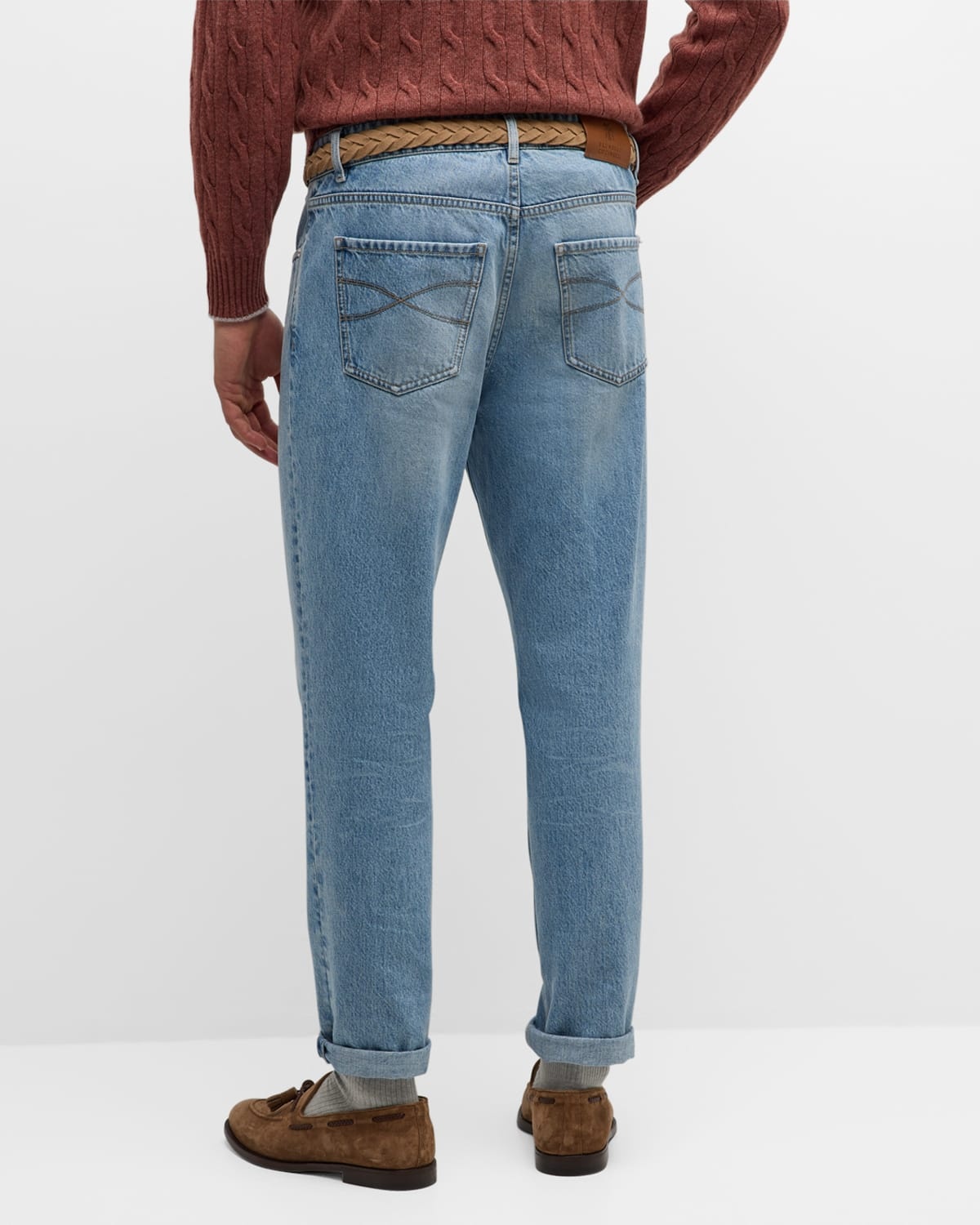 Men's Slim Light-Wash Denim Jeans - 4