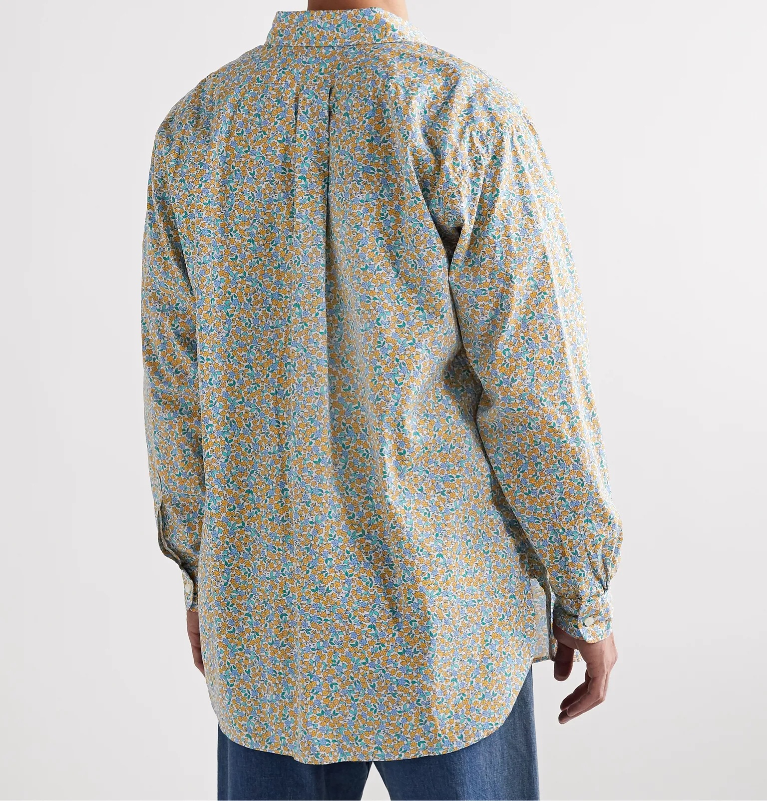 19th Century Button-Down Collar Floral-Print Cotton-Poplin Shirt - 4