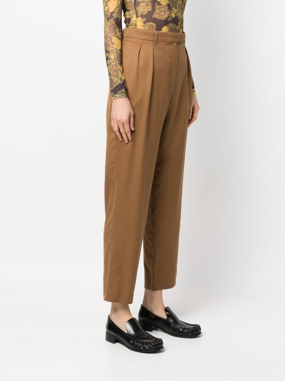 pleated cropped trousers - 3