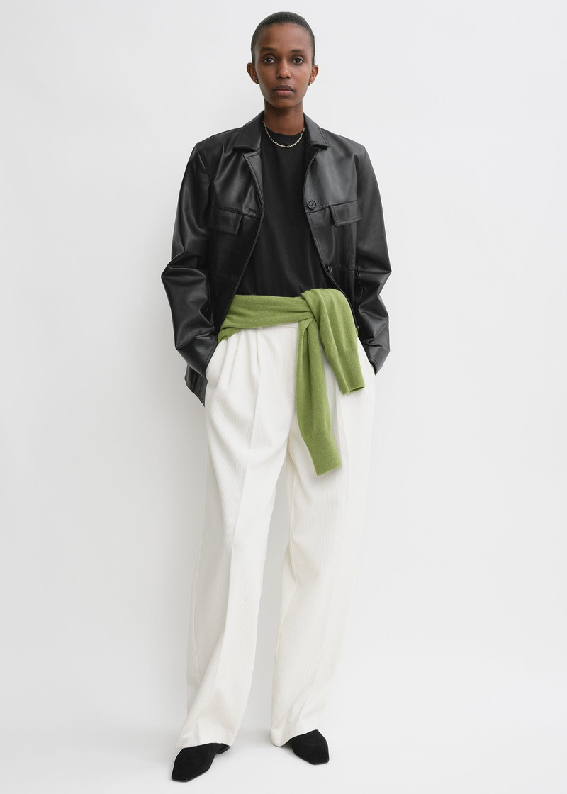 Totême Silk cotton cord trousers meringue outlook