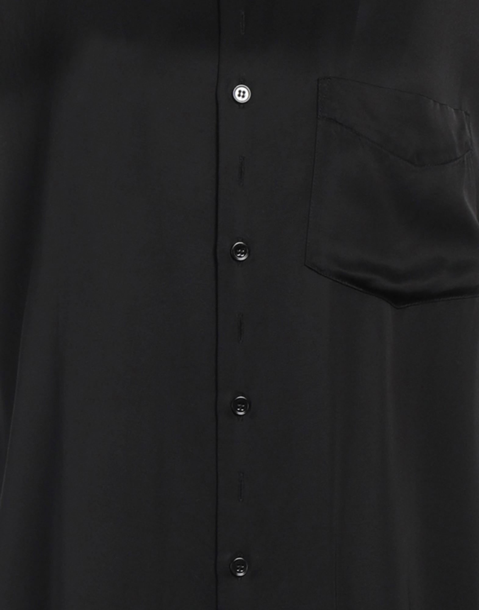 Black Women's Solid Color Shirts & Blouses - 4
