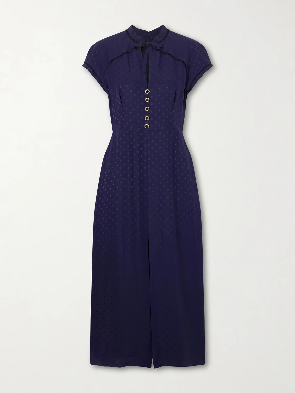 Silk Jacquard Midi Dress - 1