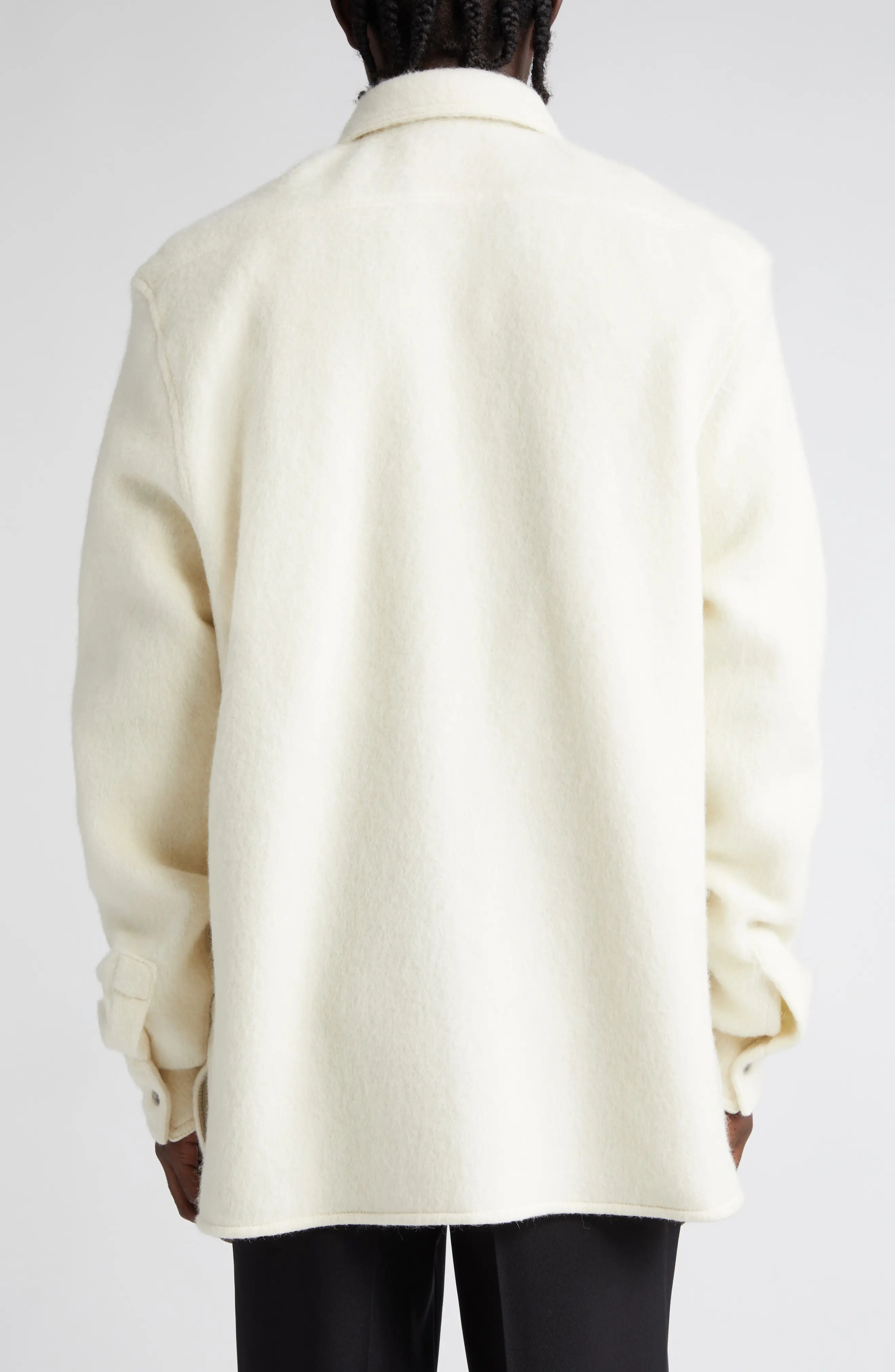Long Sleeve Alpaca & Wool Snap-Up Shirt - 3