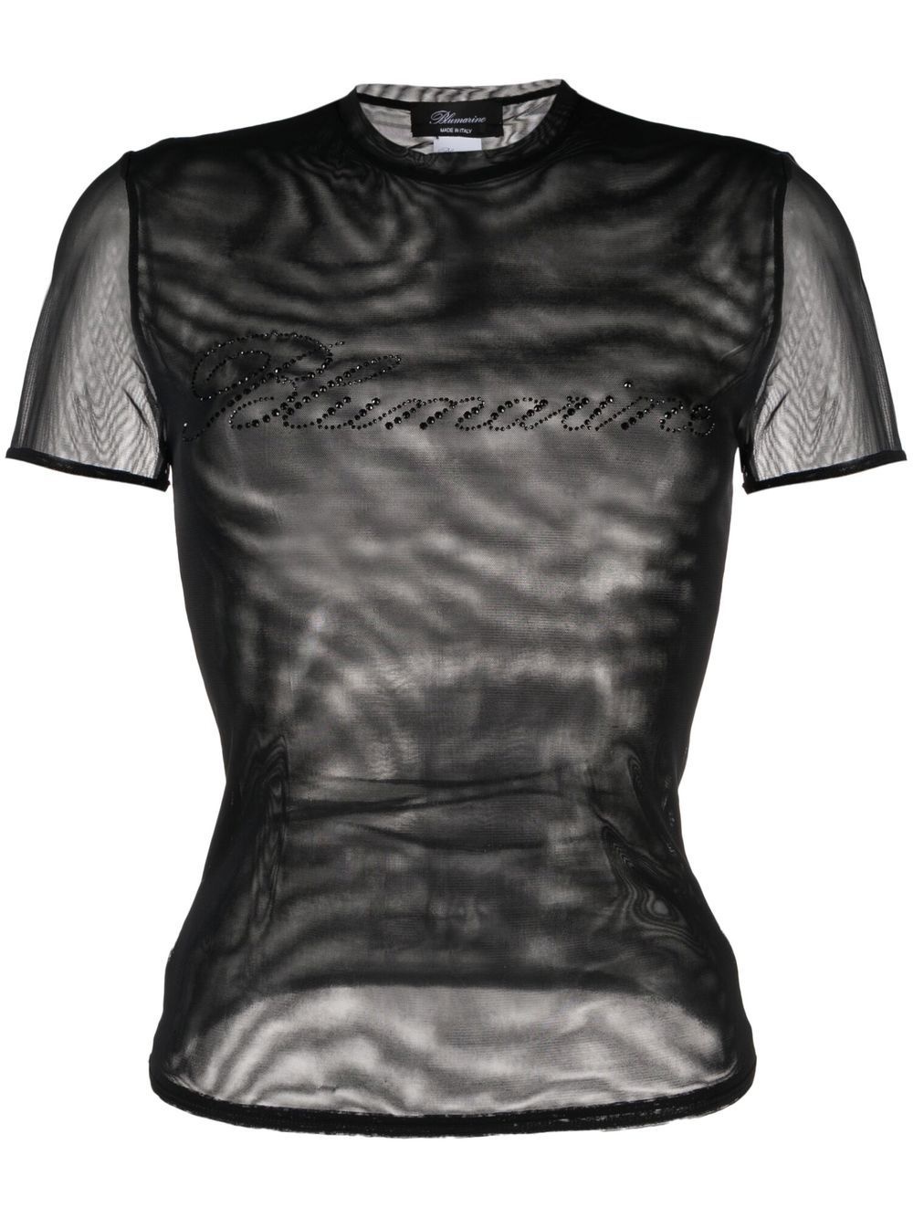 logo-embellished mesh top - 1