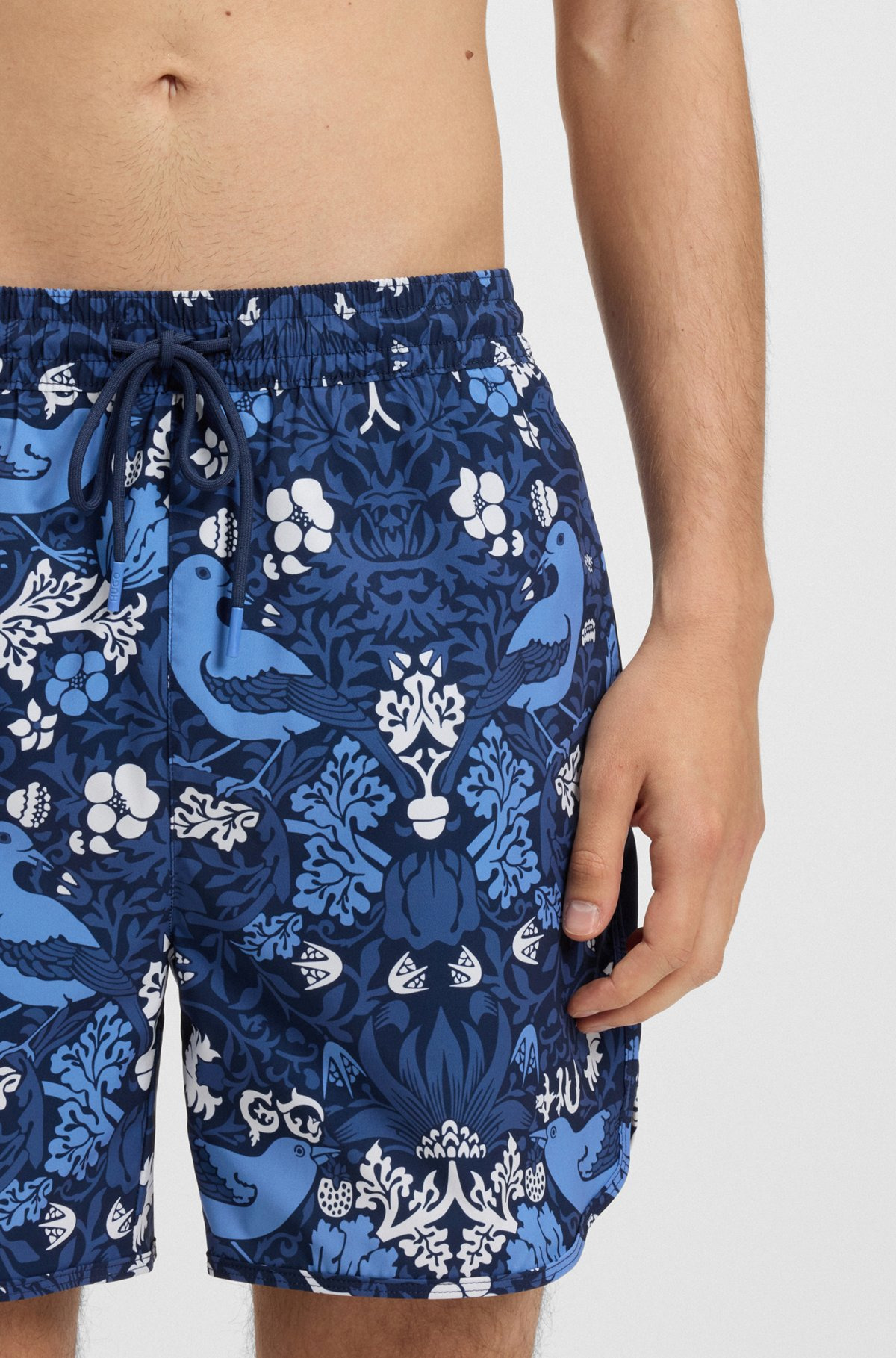 PRINTED SWIM SHORTS WITH EMBROIDERED LOGO - 3