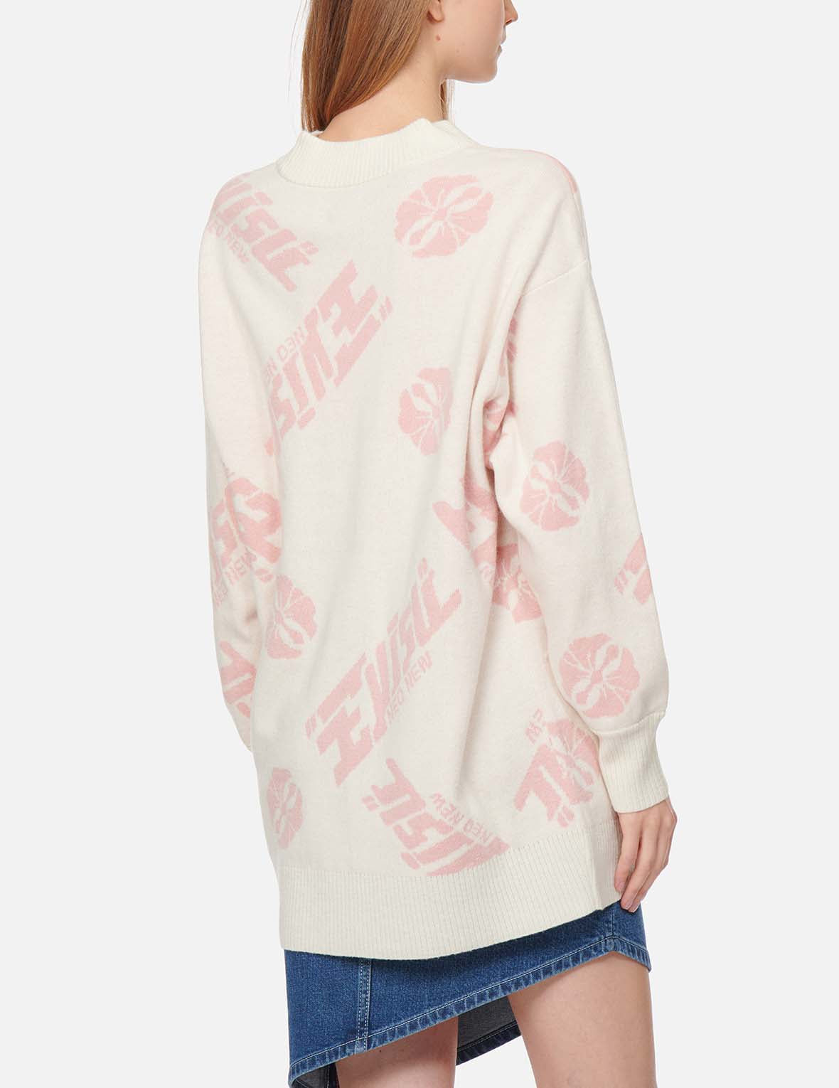 ALLOVER KAMON AND LOGO JACQUARD SWEATER - 4