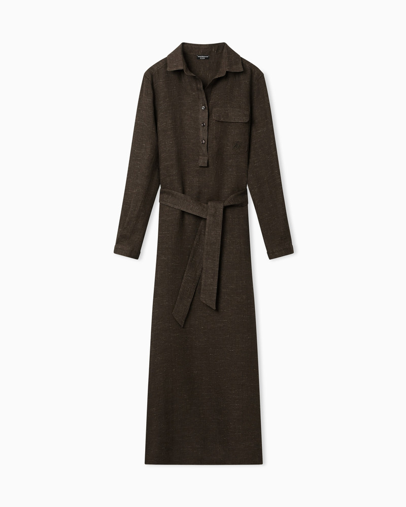 ICON LINEN CHAMBRAY DRESS WITH SASH 1