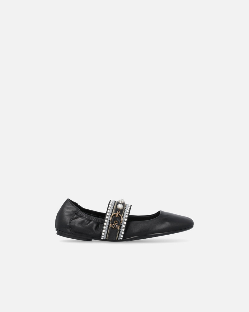 NAPPA LEATHER BALLERINAS WITH JEWEL BAND 1