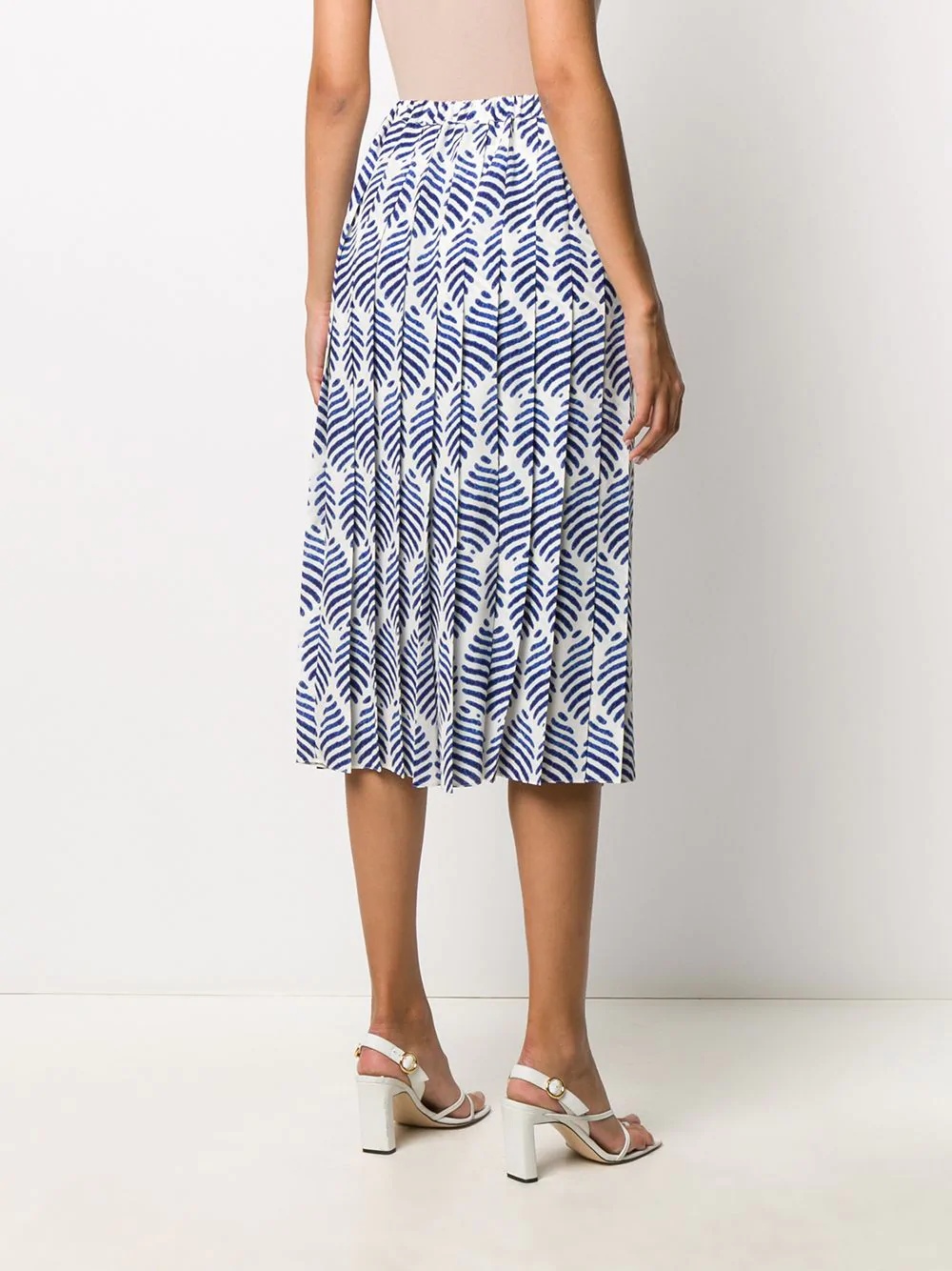 leaf pattern midi skirt - 4