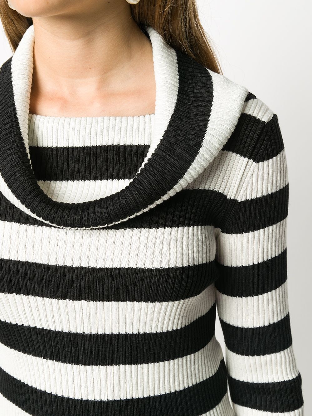 cowl-neck striped jumper - 5