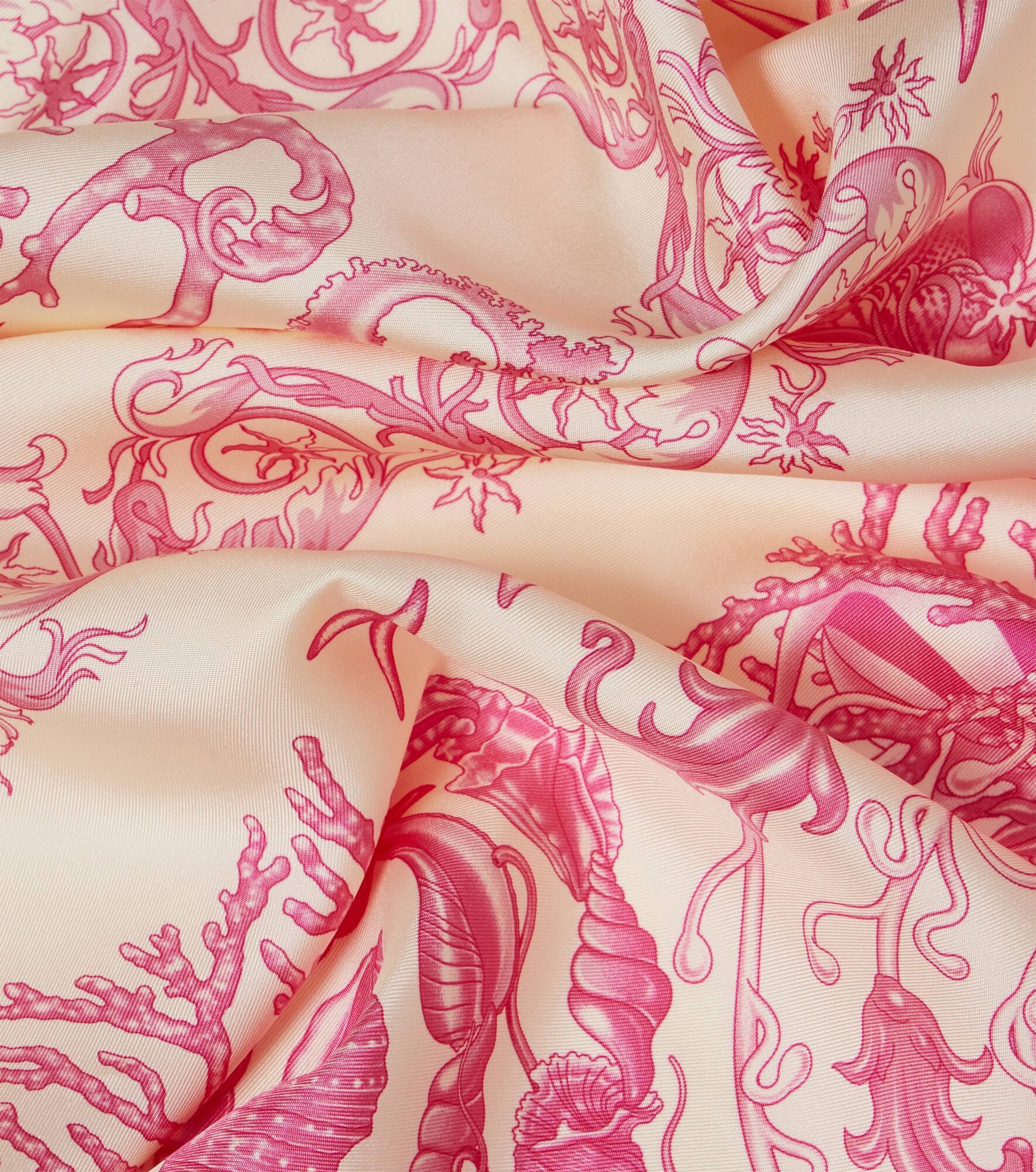 Underwater Barocco silk satin scarf - 4