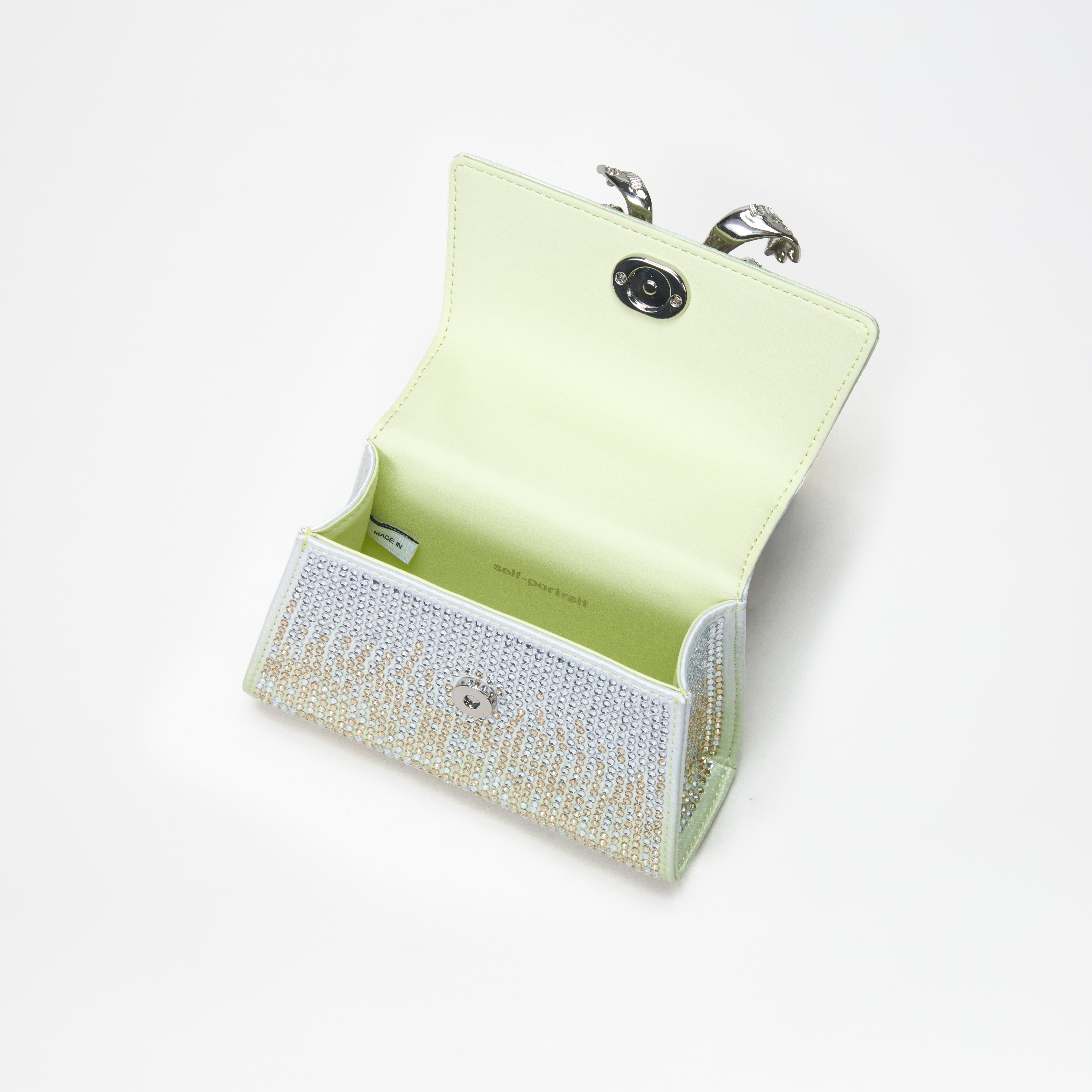 Green Ombre Rhinestone Bow Micro Bag - 5