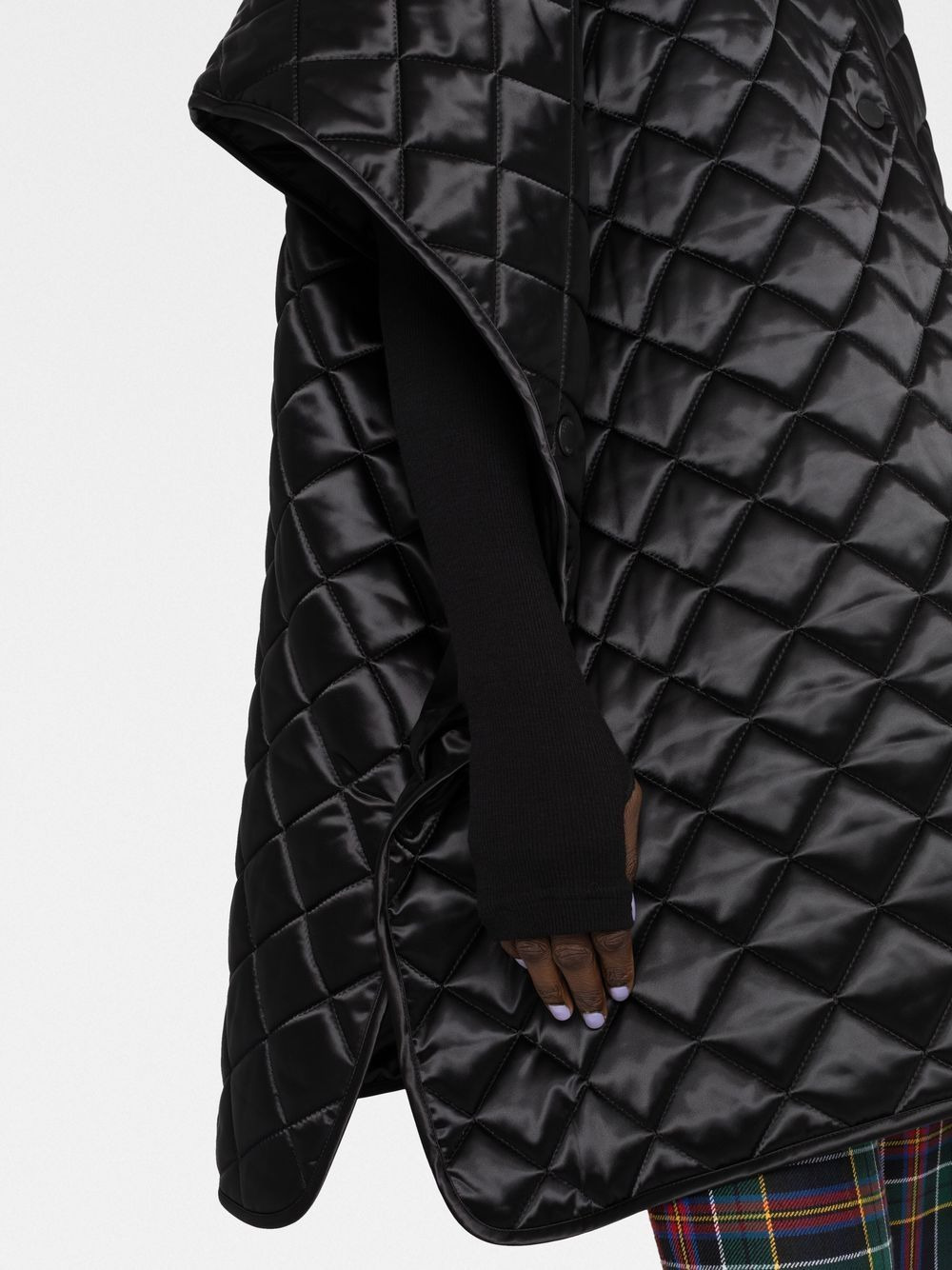 quilted short-sleeve coat - 5