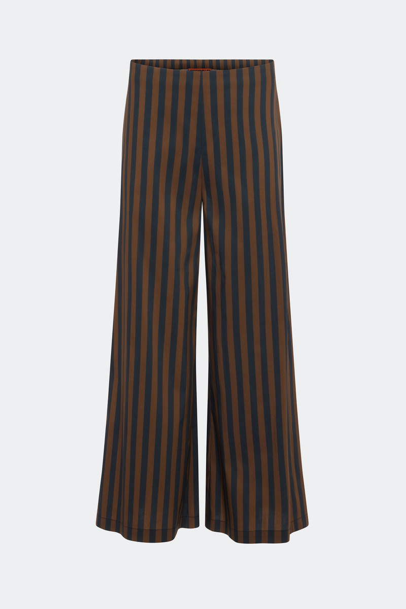Toni Poplin Pant In Black/Choco Brown Stripe 1