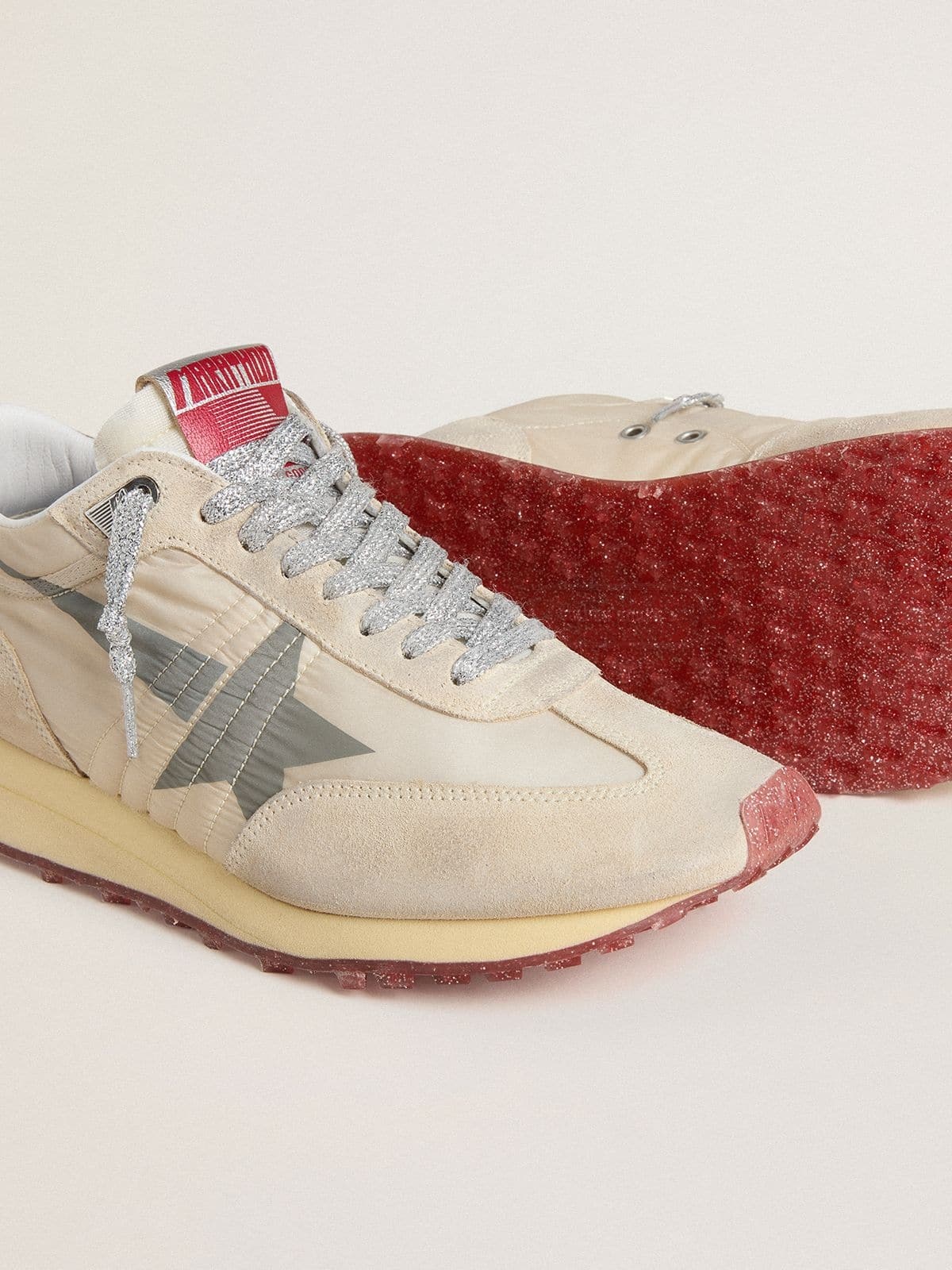 Women’s Marathon with beige nylon upper and gray star - 4