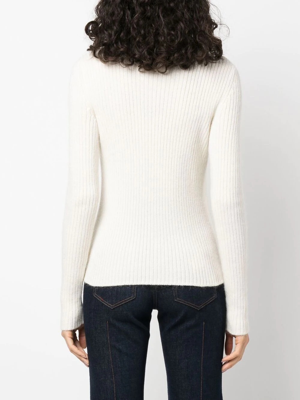 ribbed-knit roll-neck jumper - 4
