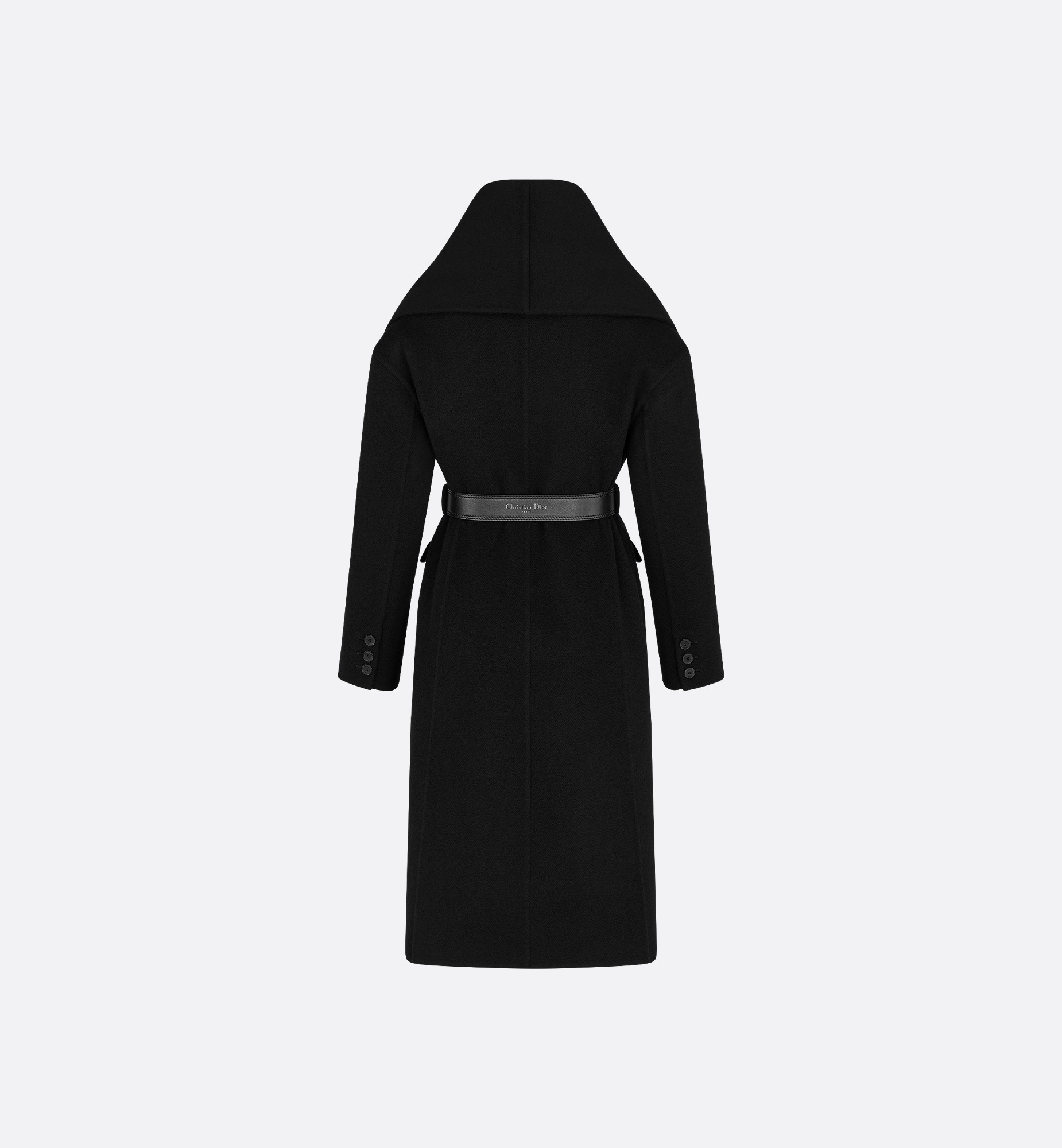 Belted Coat with Removable Scarf - 7