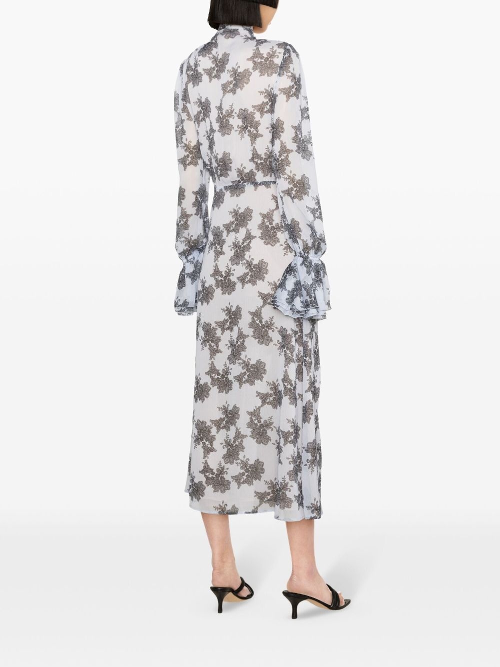 floral-print plissÃ© maxi dress - 4