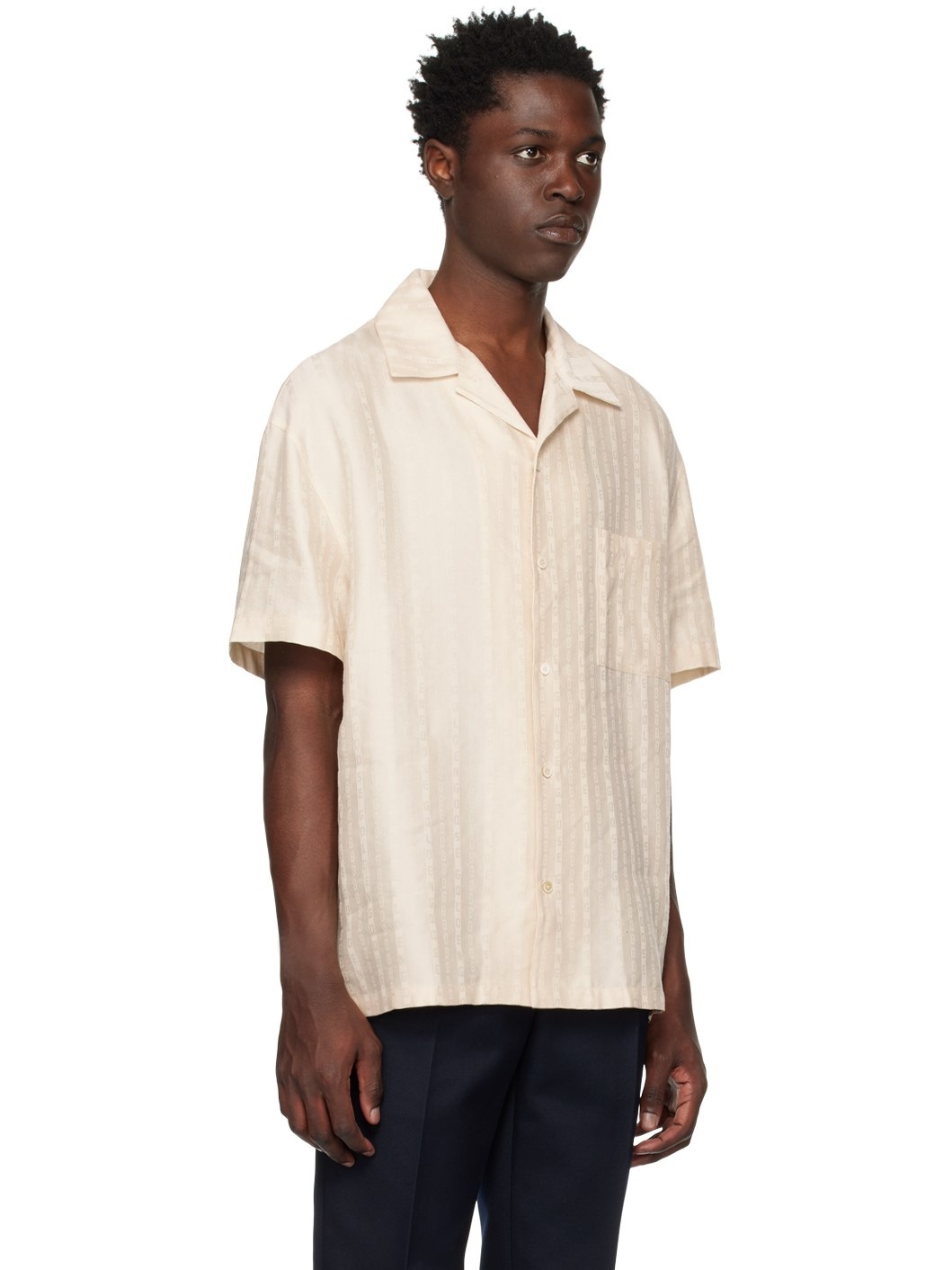 Beige Jacquard Shirt - 2