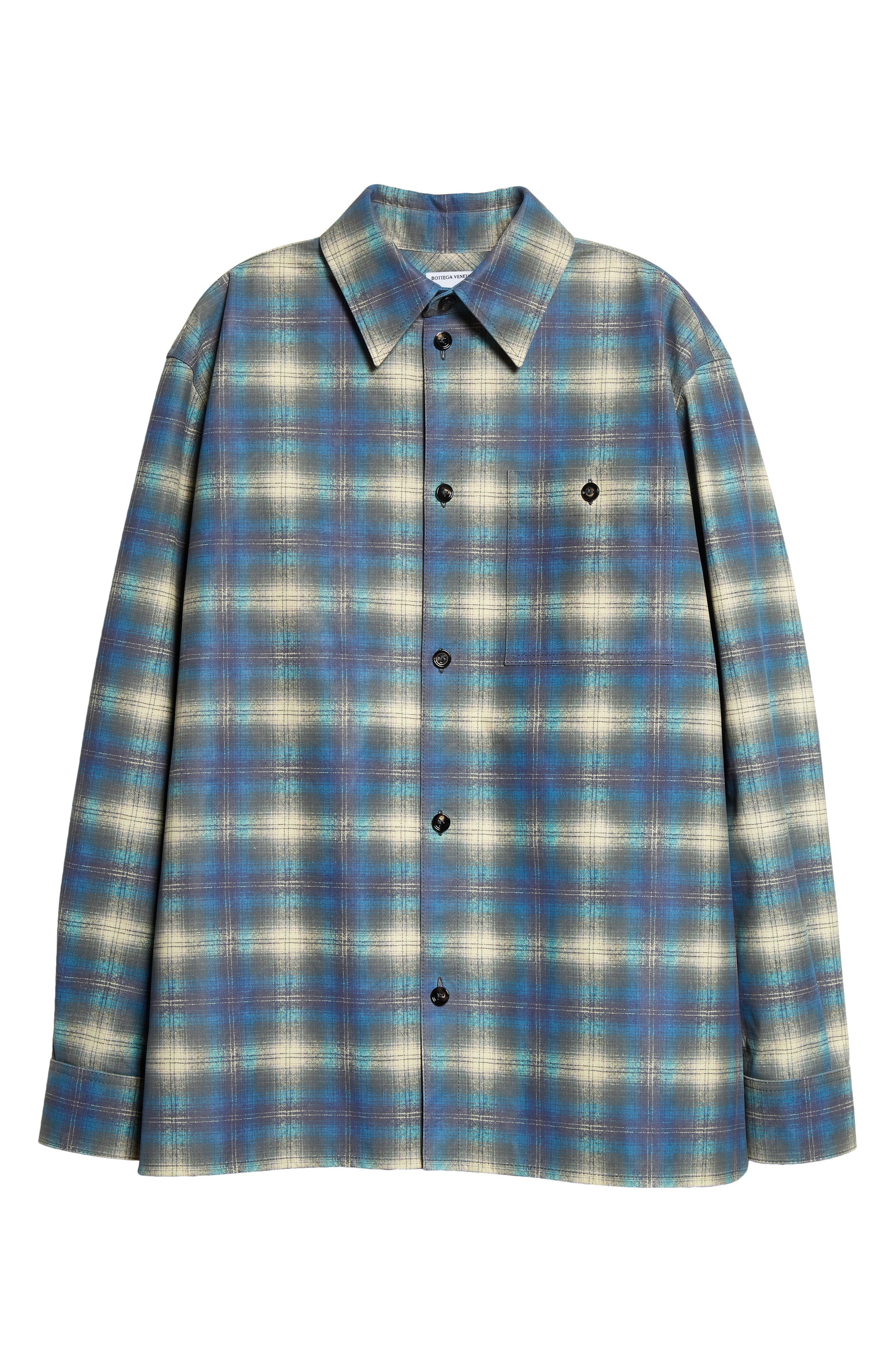 Plaid Flannel Print Leather Shirt Jacket - 6