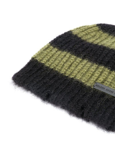 Golden Goose striped logo beanie outlook