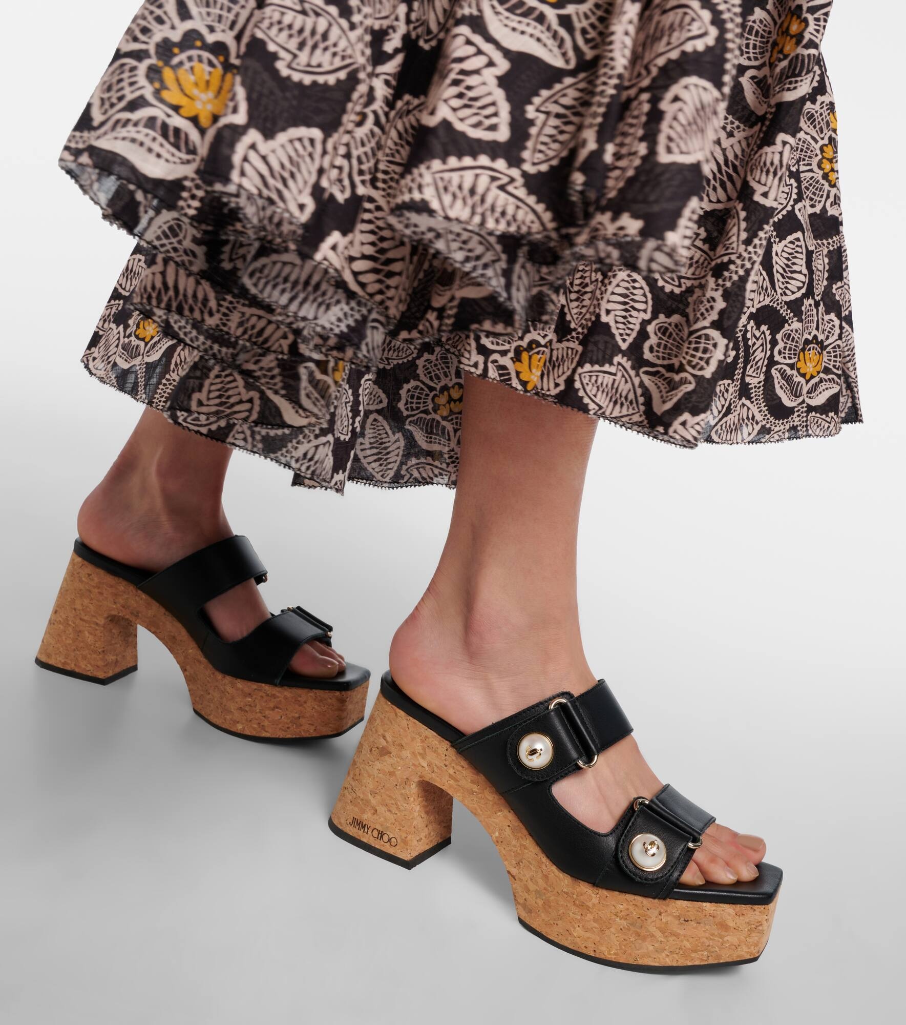 Fayence leather platform mules - 4