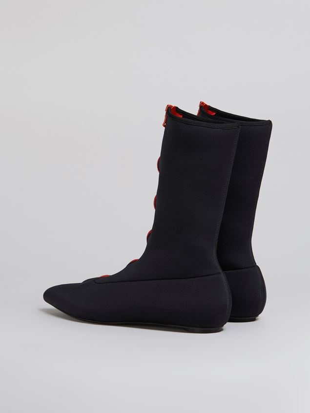POINTED FLAT BOOTIE IN STRETCH NEOPRENE - 3